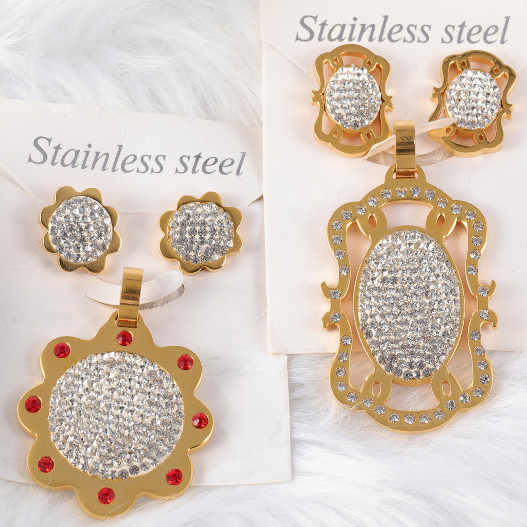 Fashion Earrings and Pendant Set Stainless Steel Jewelry
