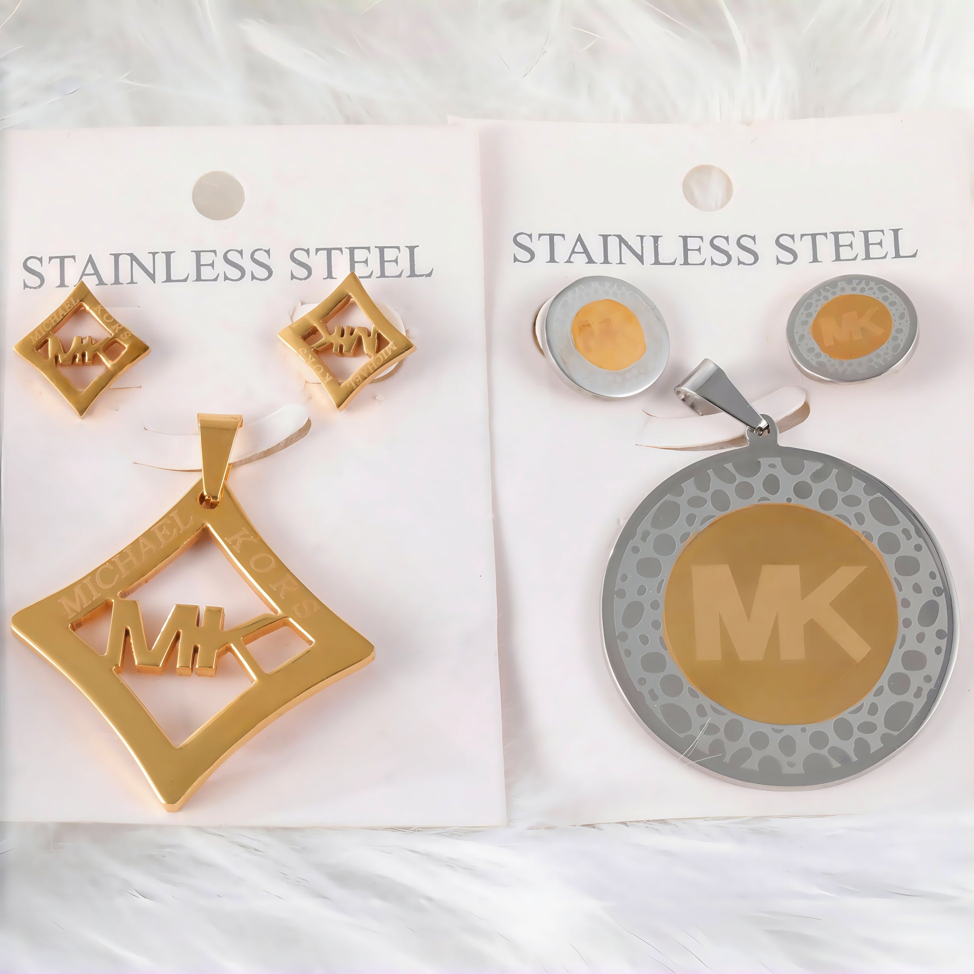 Fashion Earrings and Pendant Set Stainless Steel Jewelry