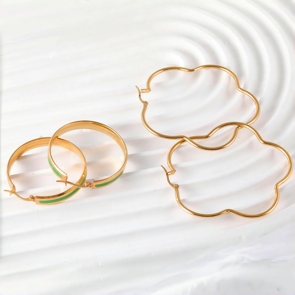 Fashion Stainless Steel Bangle Set Trendy Metal Fashion Accessories
