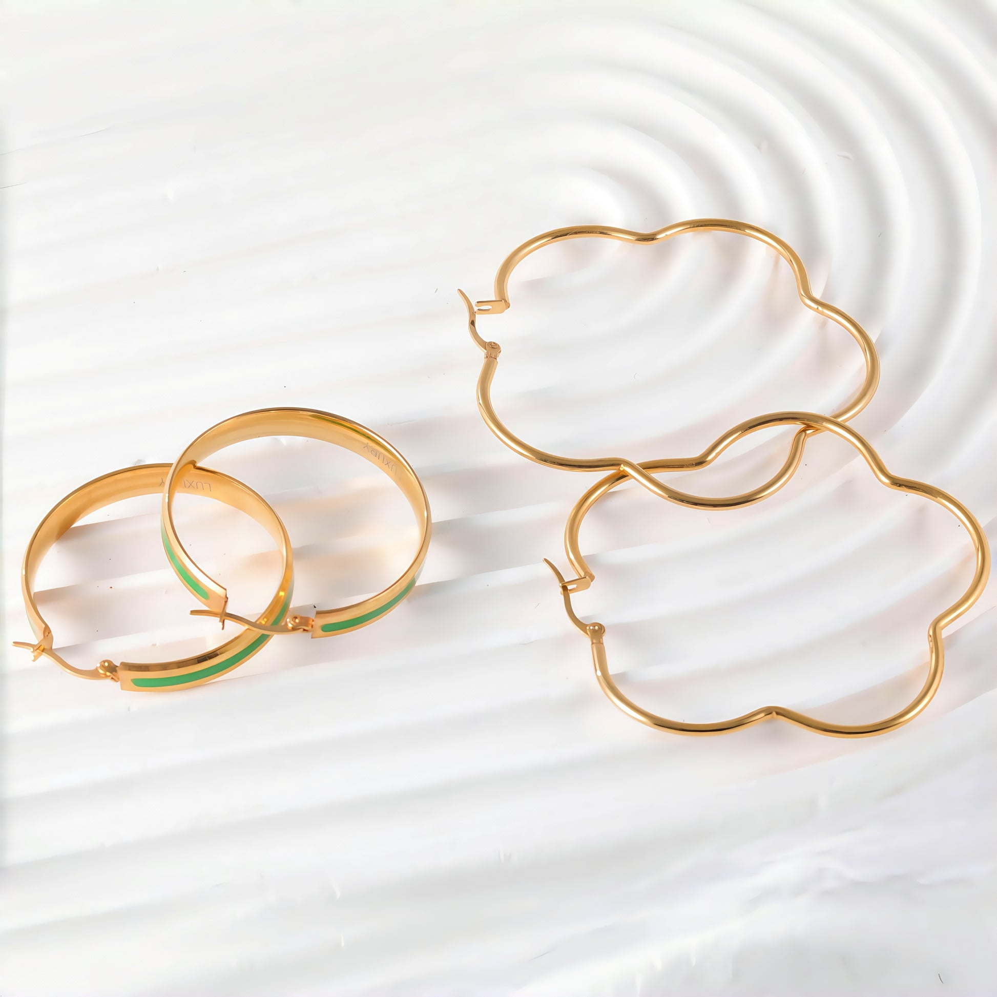 Fashion Stainless Steel Bangle Set Trendy Metal Fashion Accessories