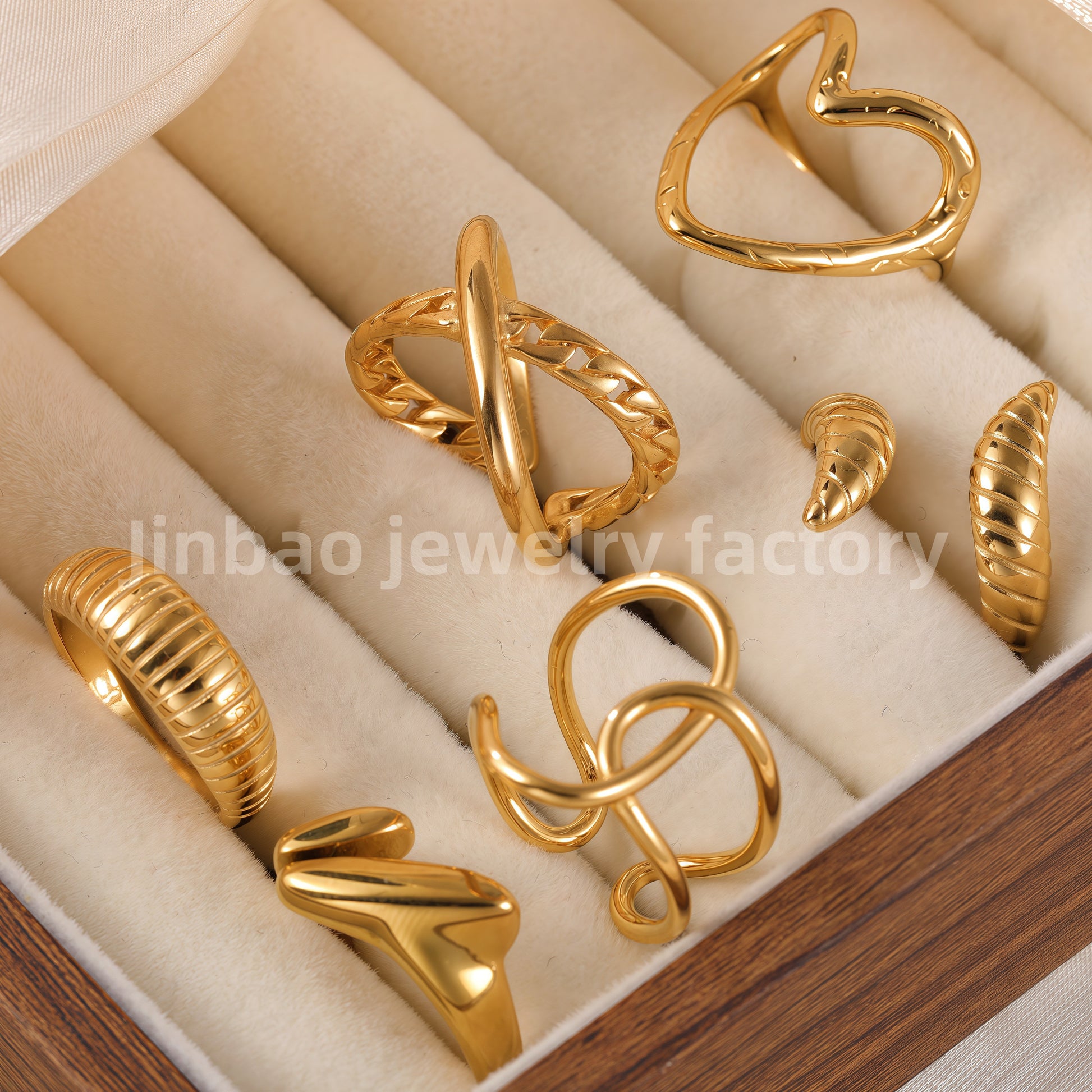 24K Gold PVD Stainless Steel Titanium Minimalist Women's Ring
