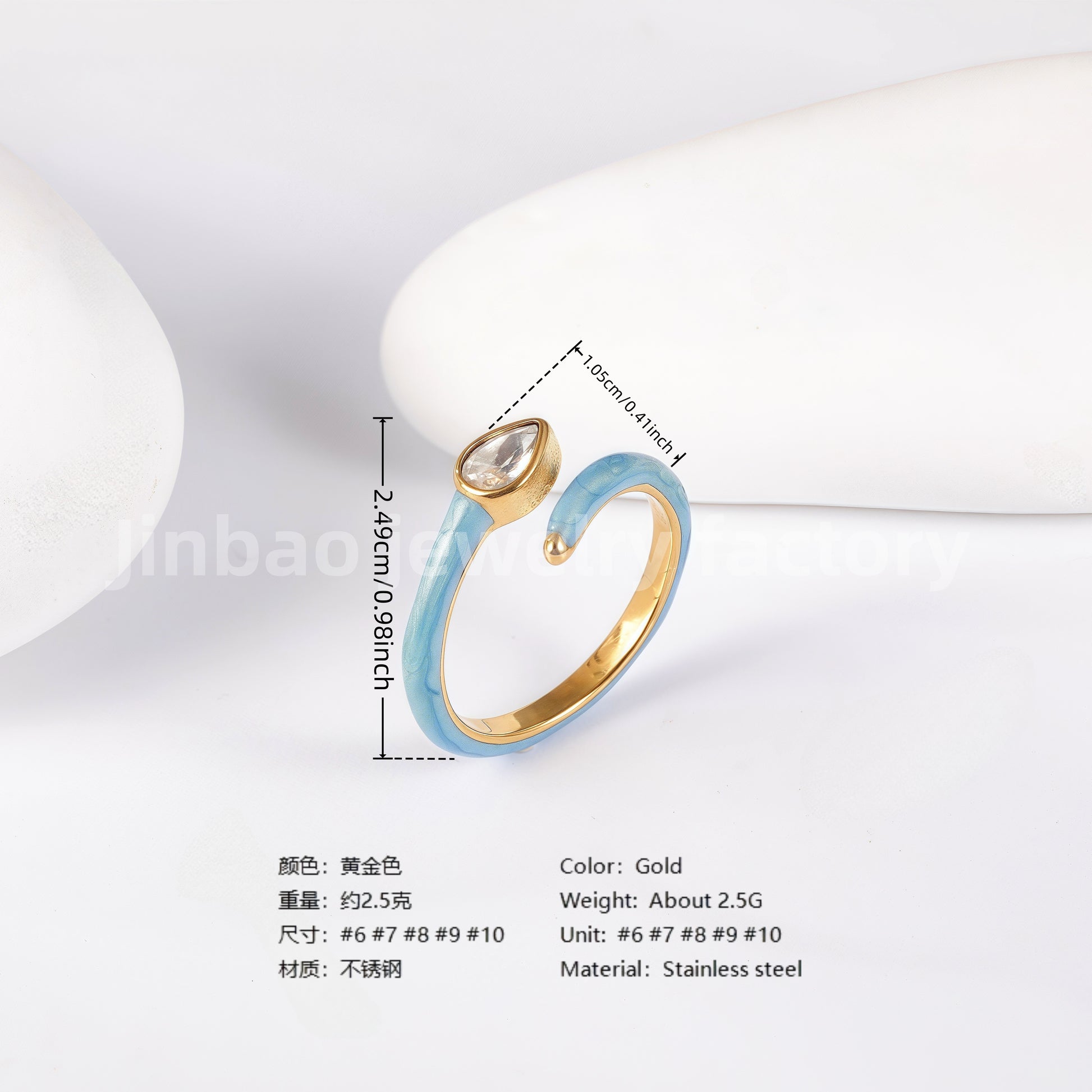 Luxu24K Gold PVD Stainless Steel Titanium Unique Multi-Designs Women's Ring