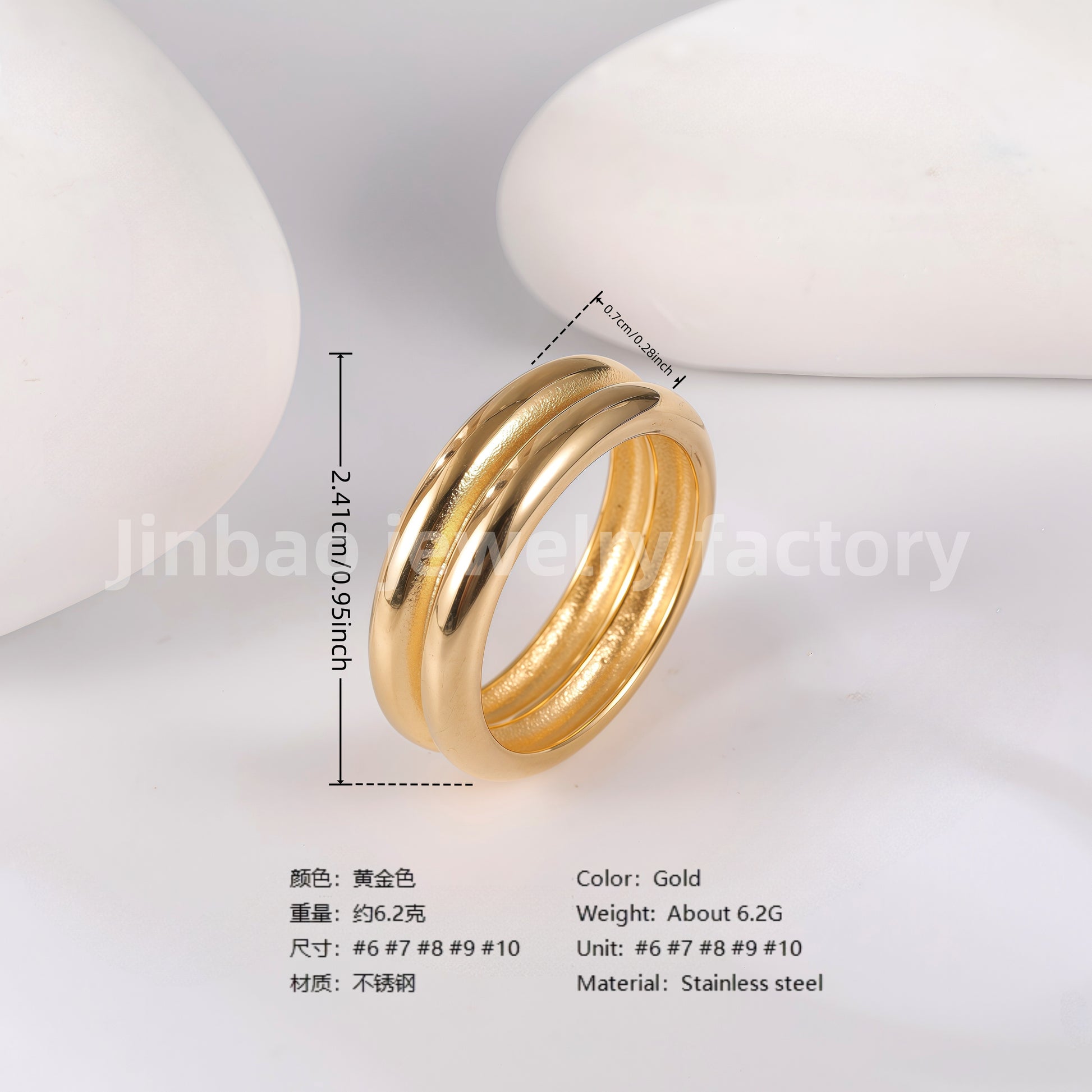 Luxu24K Gold PVD Stainless Steel Titanium Unique Multi-Designs Women's Ring