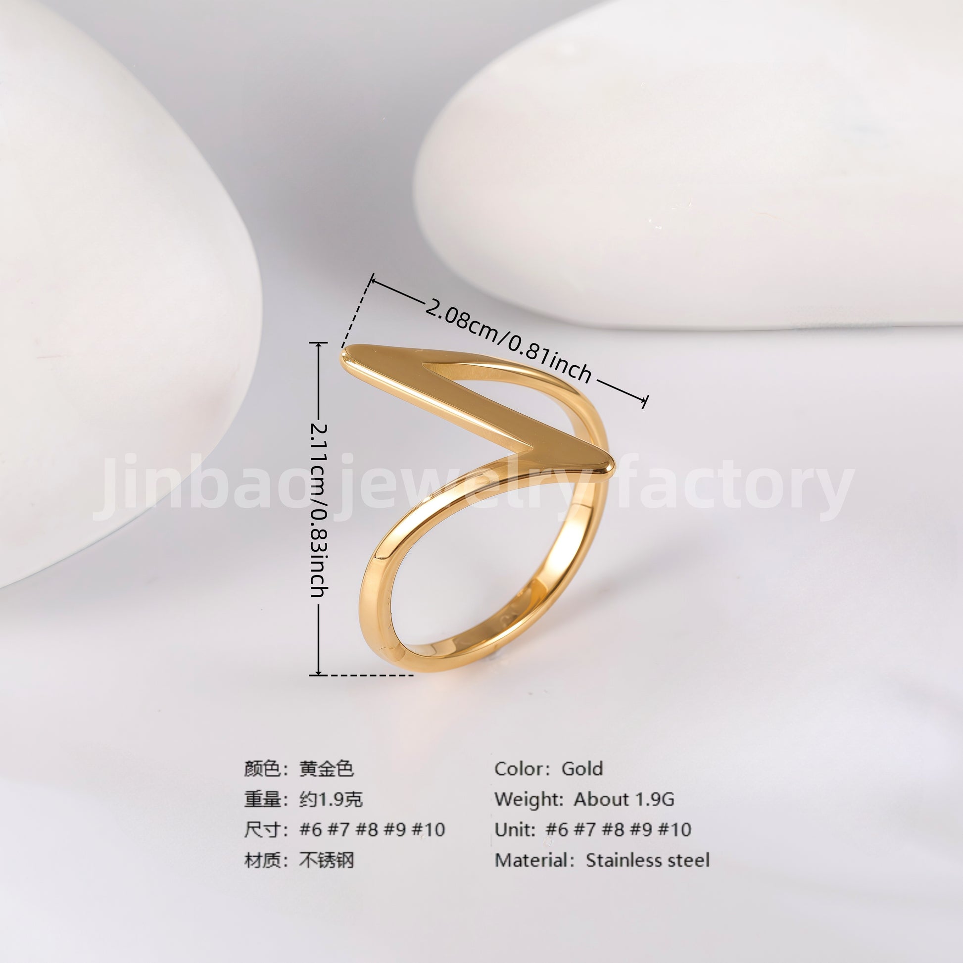 Luxu24K Gold PVD Stainless Steel Titanium Unique Multi-Designs Women's Ring