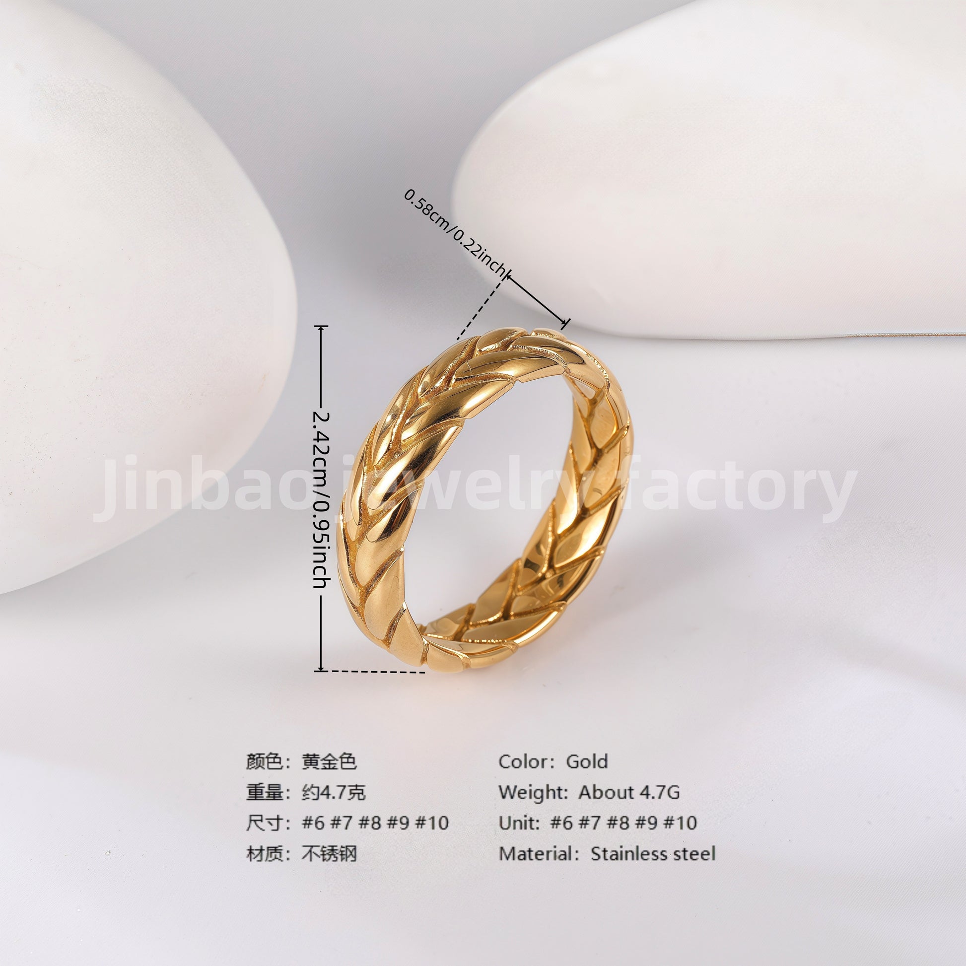 Luxu24K Gold PVD Stainless Steel Titanium Unique Multi-Designs Women's Ring