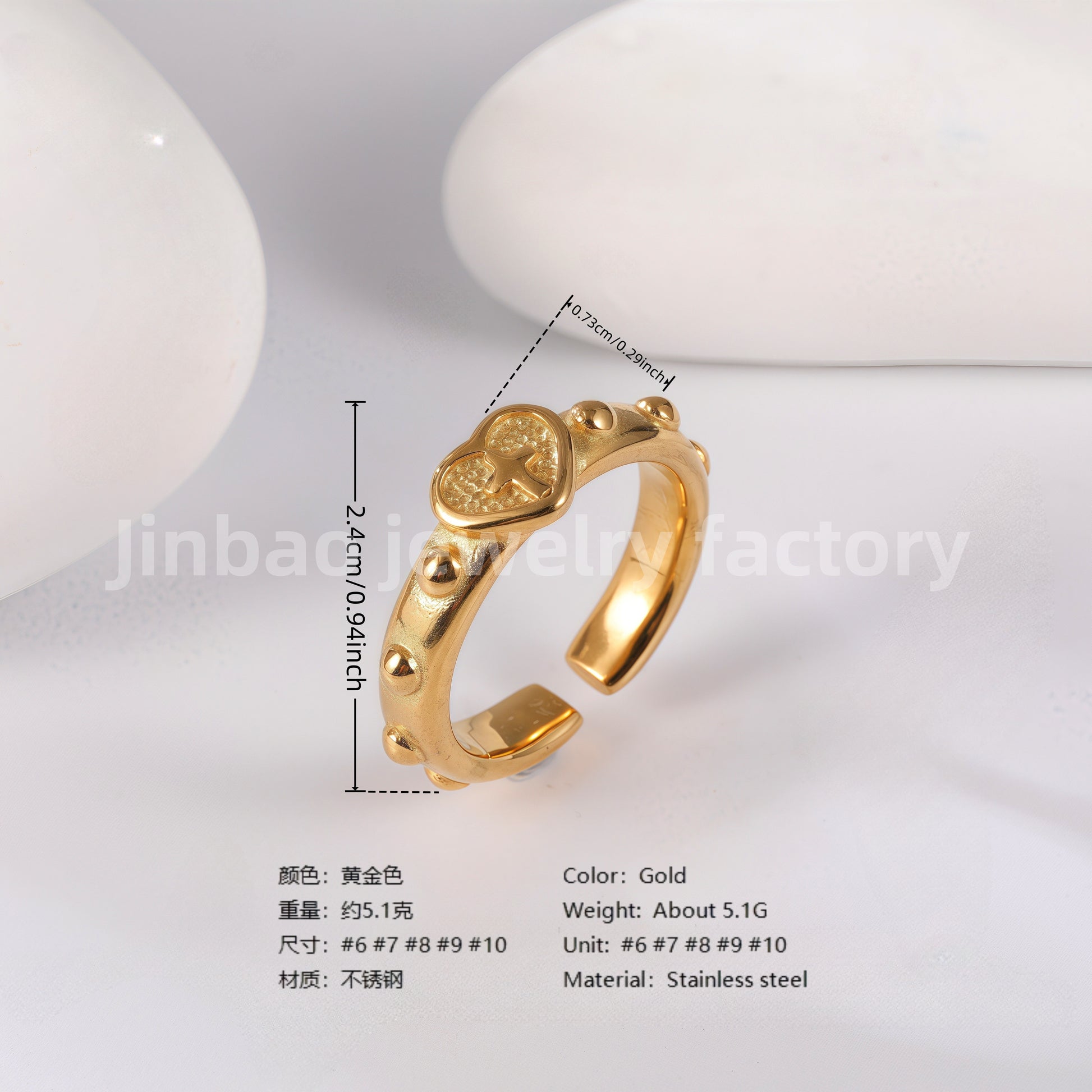 Luxu24K Gold PVD Stainless Steel Titanium Unique Multi-Designs Women's Ring