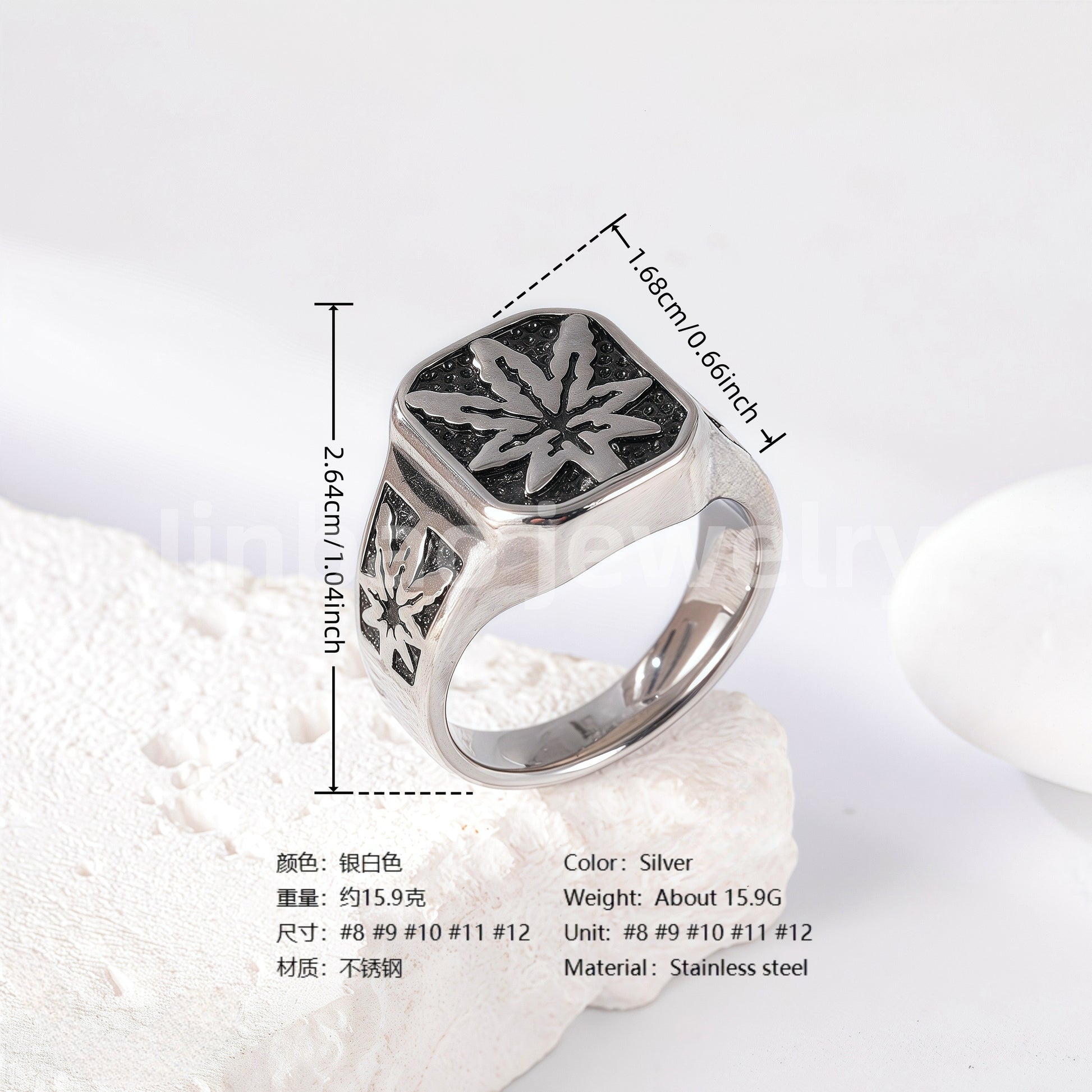 Stainless Steel Titanium Intricate Carvings & Innovative Designs Men's Ring