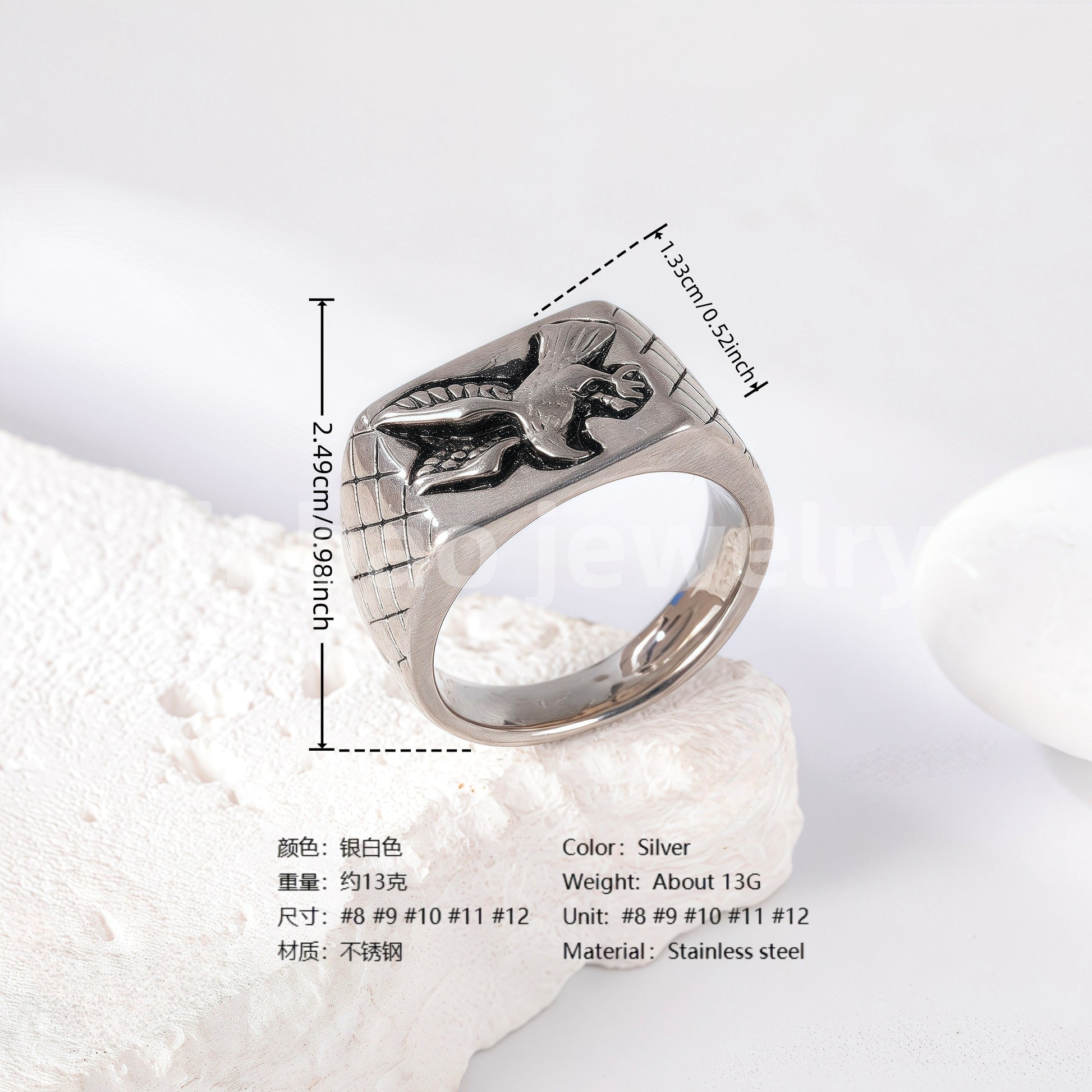Stainless Steel Titanium Intricate Carvings & Innovative Designs Men's Ring