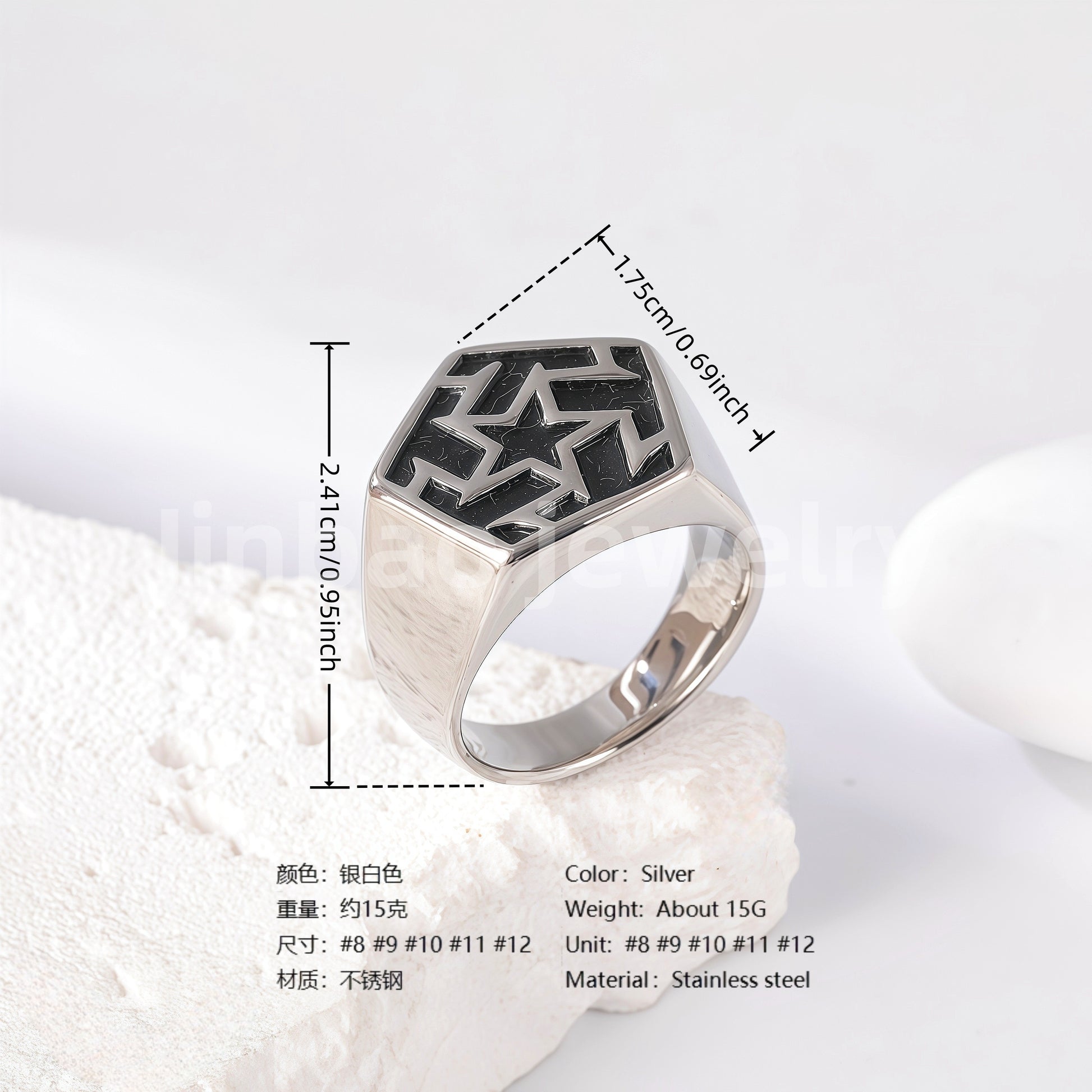 Stainless Steel Titanium Intricate Carvings & Innovative Designs Men's Ring