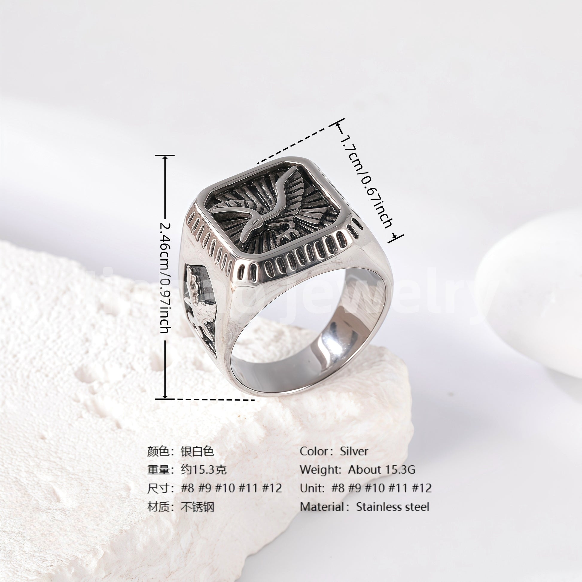 Stainless Steel Titanium Intricate Carvings & Innovative Designs Men's Ring