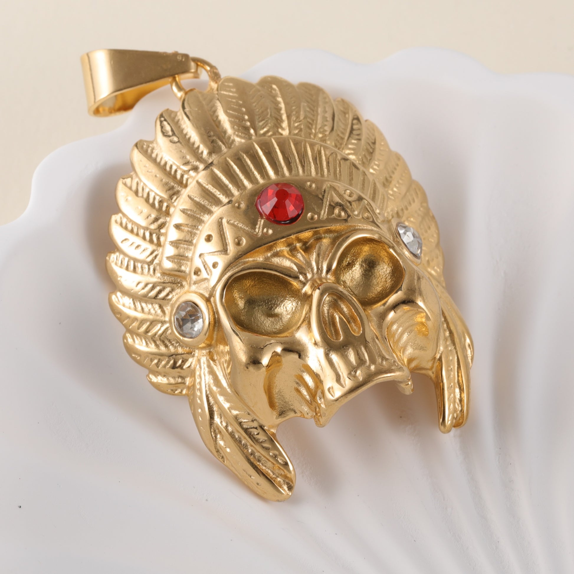 Golden Lion24k Gold-Plated Stainless Steel Pendant, Hip Hop, Non-Allergenic And Non-Fading