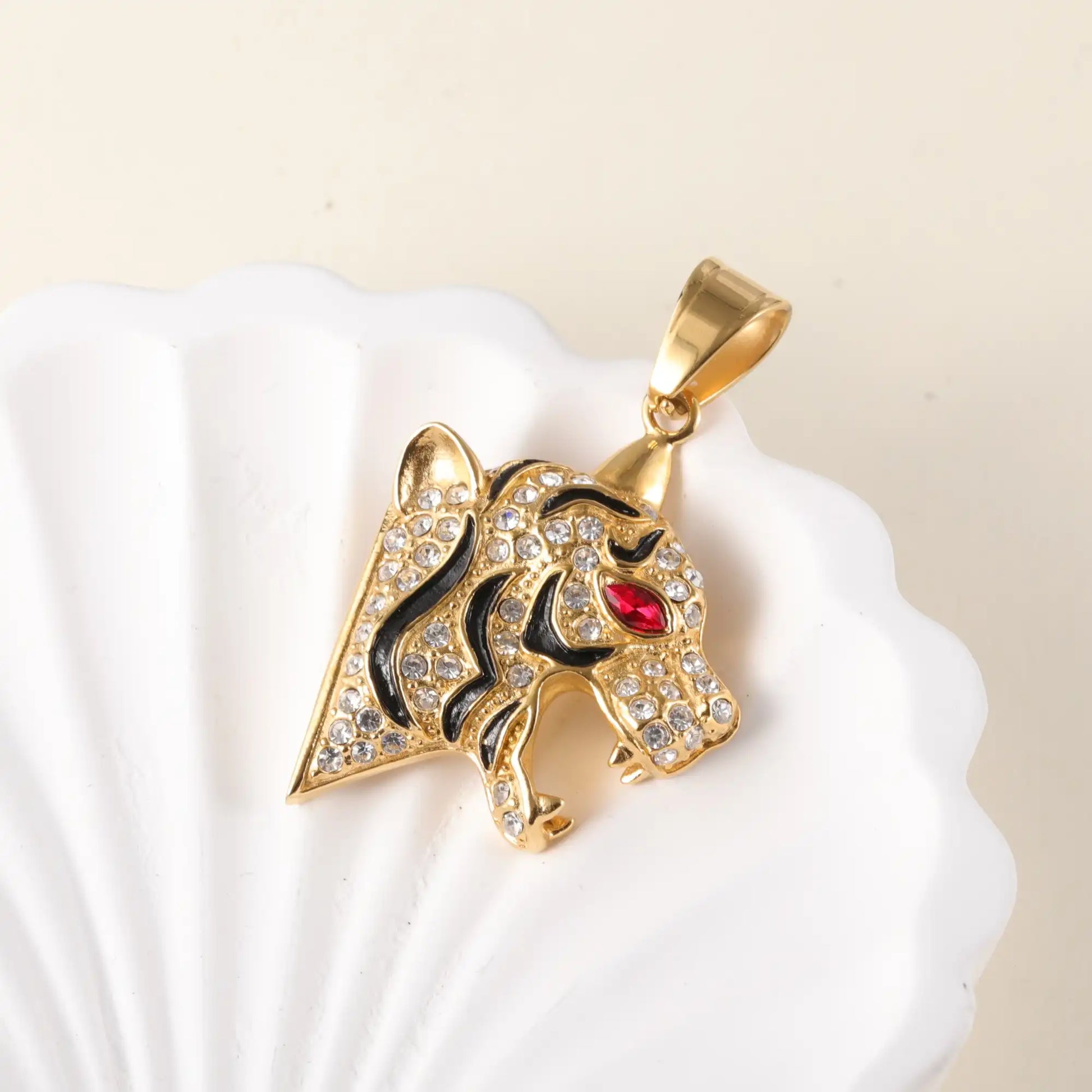 24K gold-plated stainless steel pendant, non-allergenic and non-fading Series One