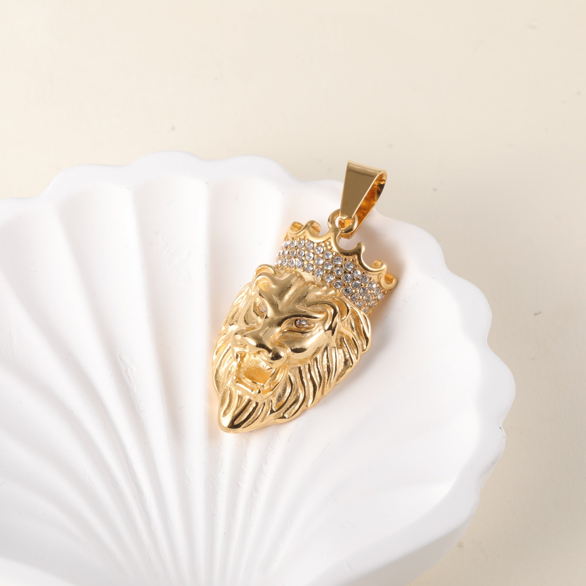 Golden Lion24K gold-plated stainless steel pendant, Hip Hop, non-allergenic and non-fading