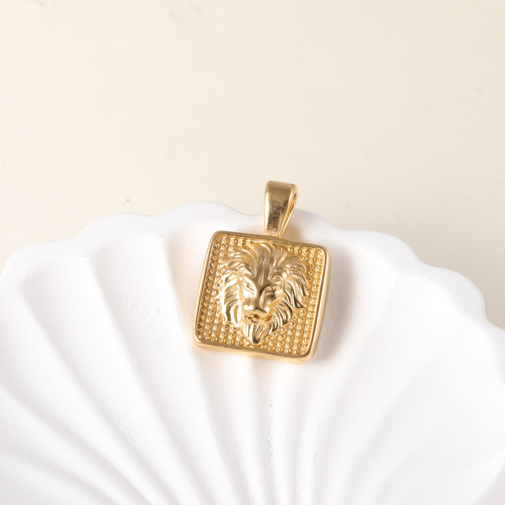Golden Lion24K gold-plated stainless steel pendant, Hip Hop, non-allergenic and non-fading