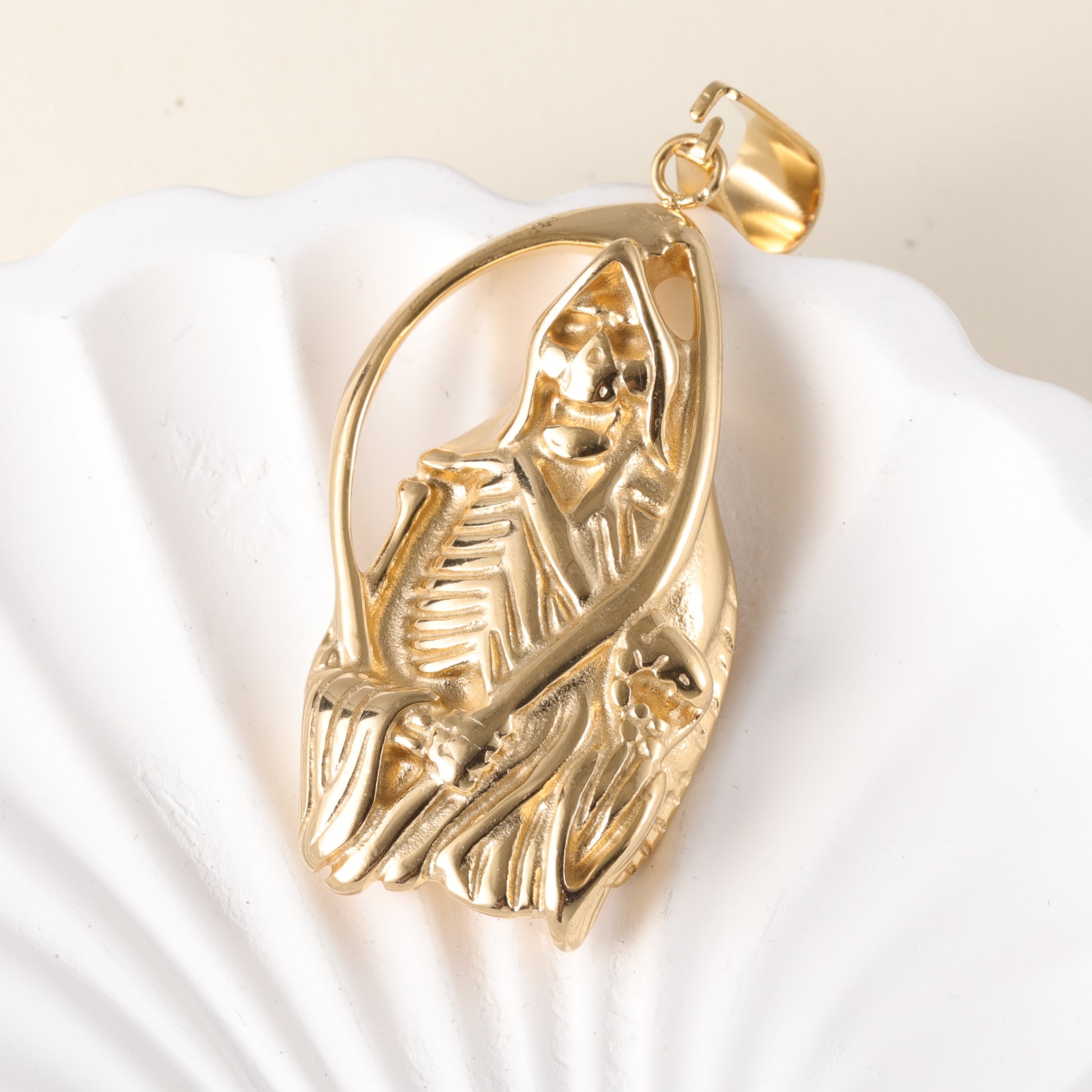 Golden Lion24k Gold-Plated Stainless Steel Pendant, Hip Hop, Non-Allergenic And Non-Fading