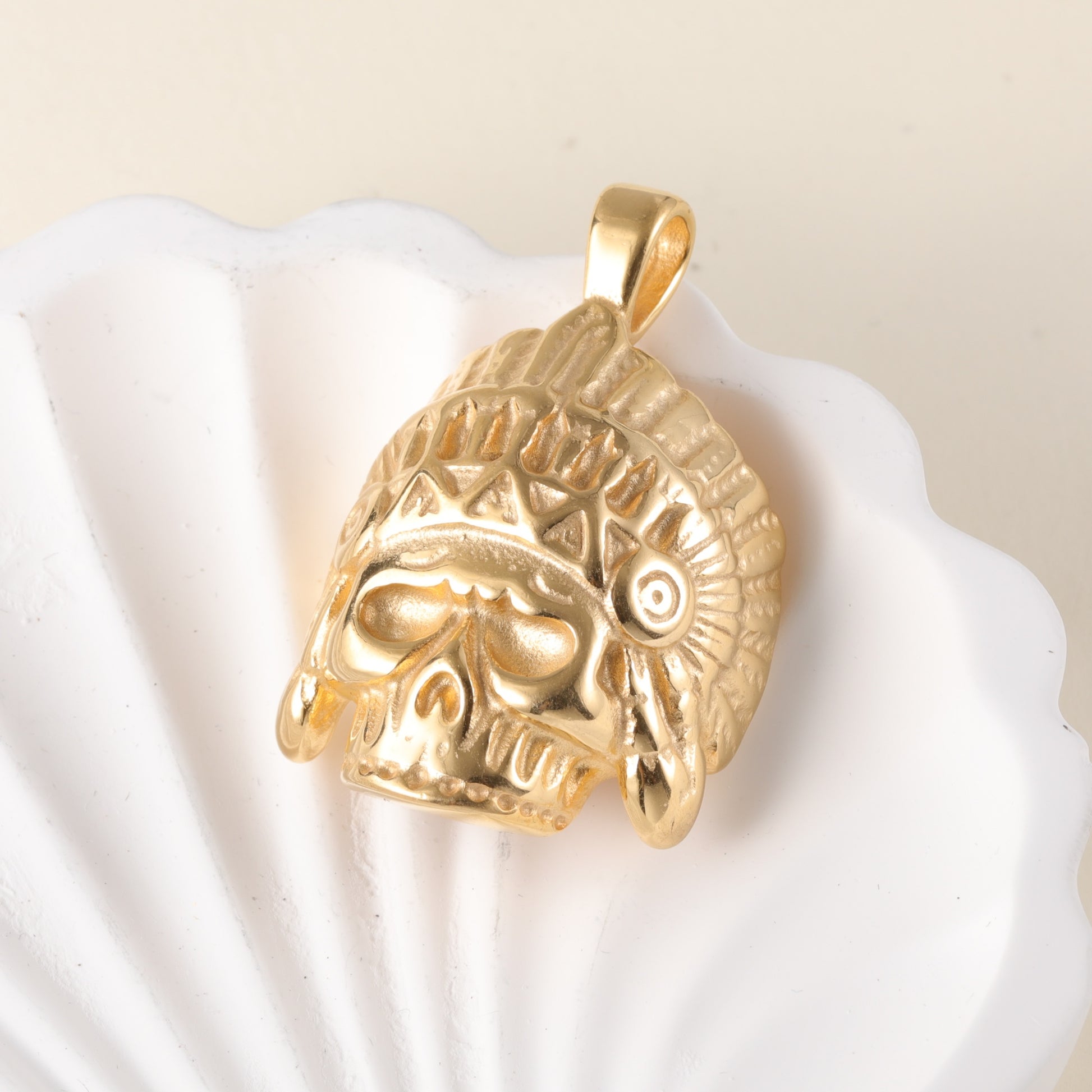 Golden Lion24k Gold-Plated Stainless Steel Pendant, Hip Hop, Non-Allergenic And Non-Fading