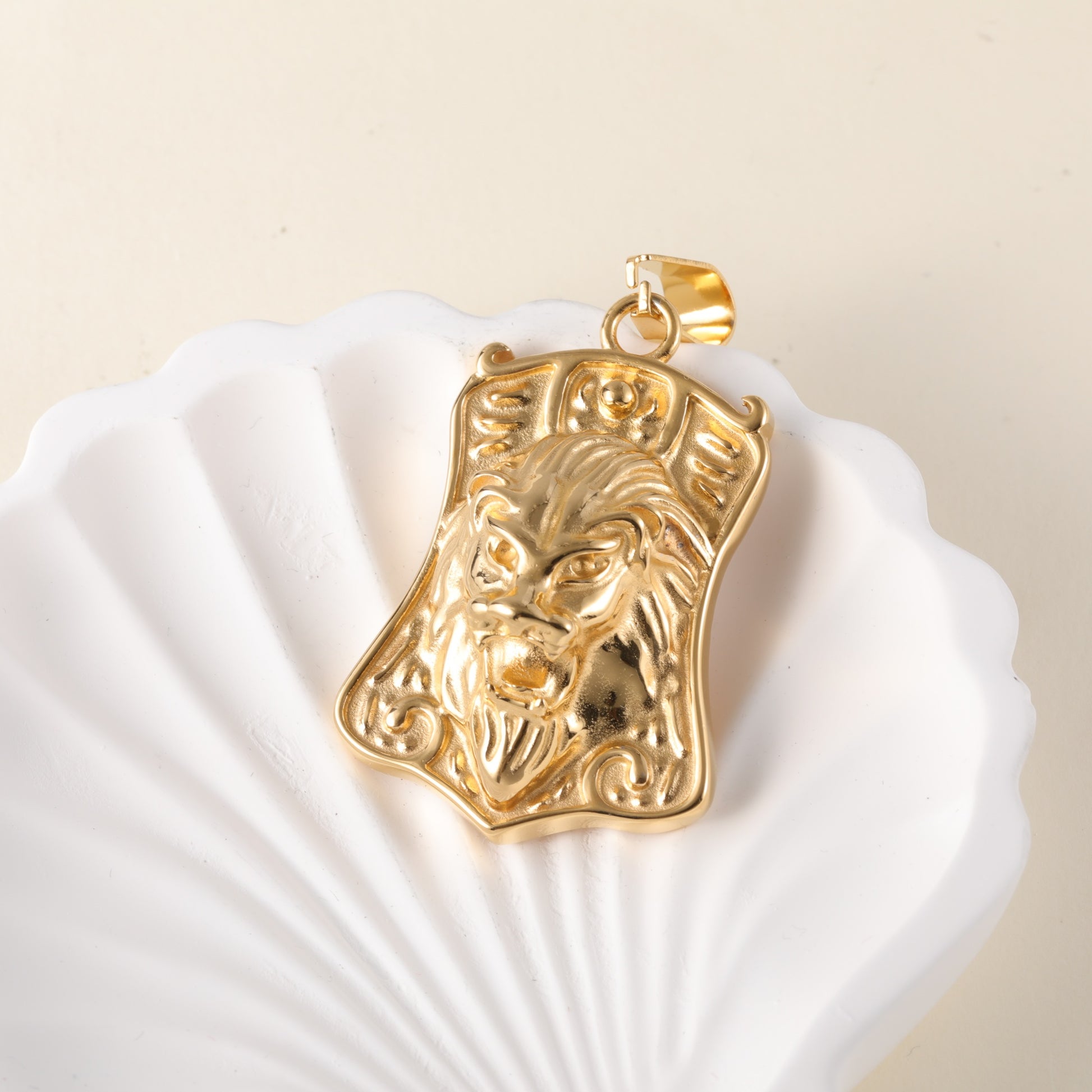 Golden Lion24K gold-plated stainless steel pendant, Hip Hop, non-allergenic and non-fading