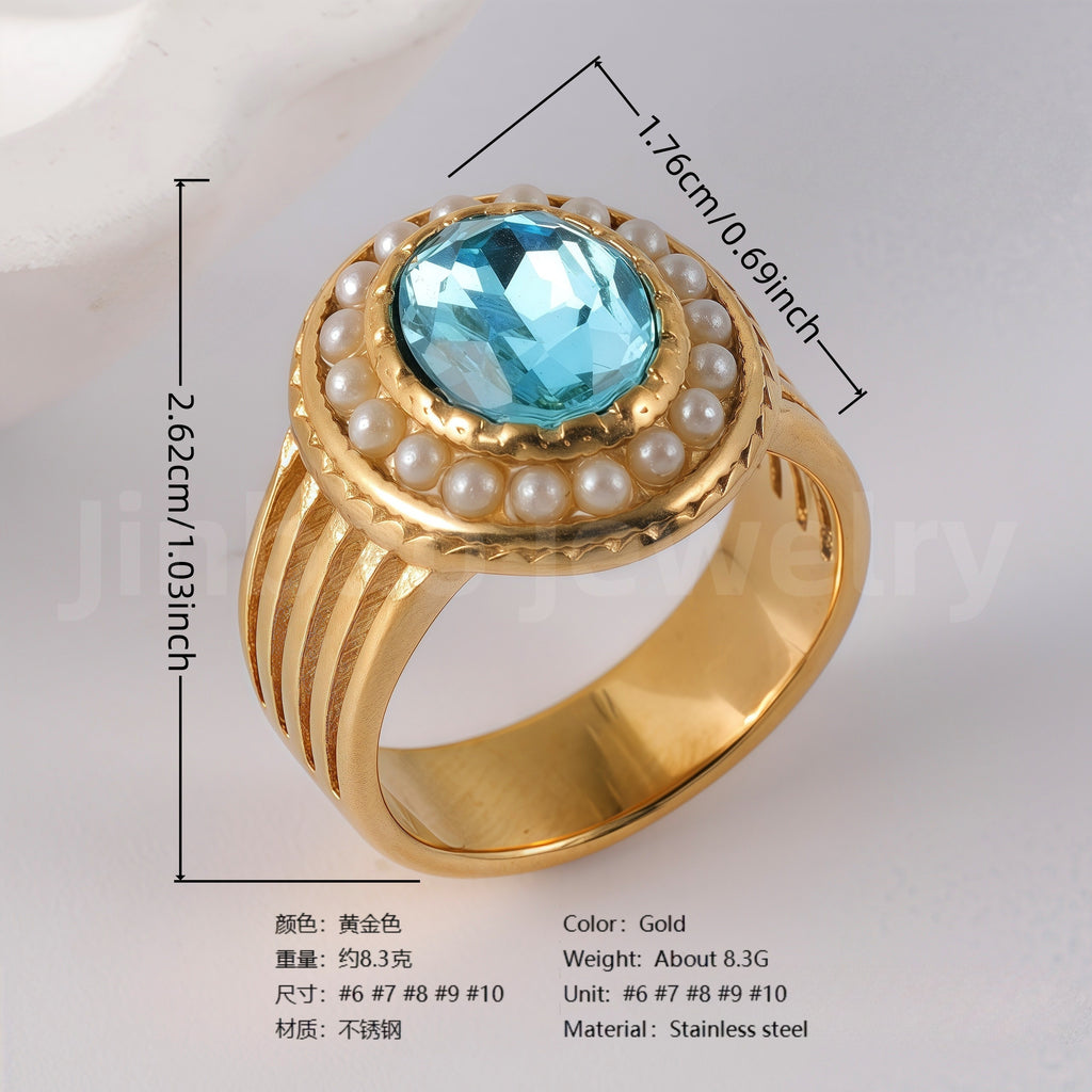 24K Gold-Plated Ceramic Floral  Design Luxury Daily Wear for Women's Ring