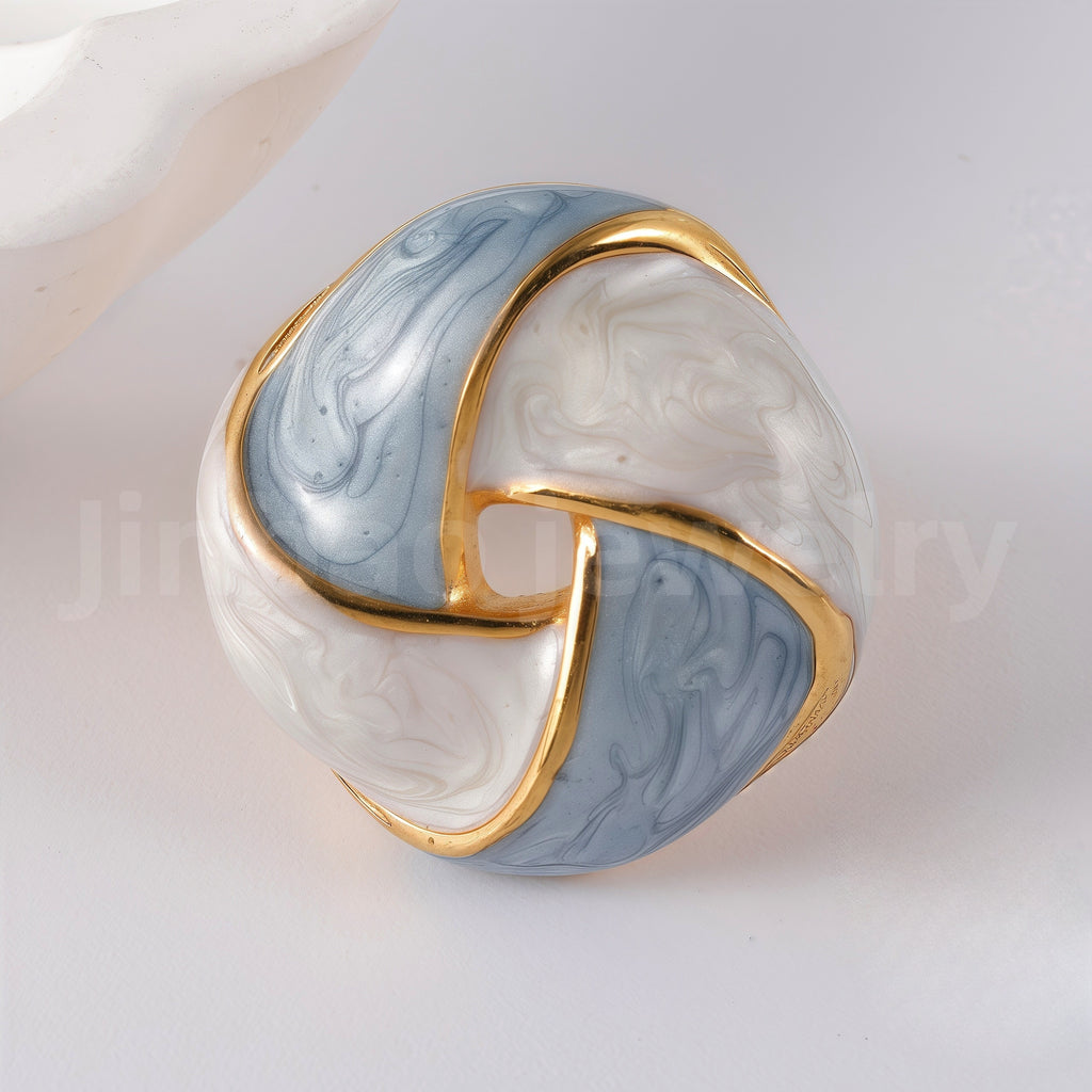24K Gold-Plated Ceramic Floral  Design Luxury Daily Wear for Women's Ring