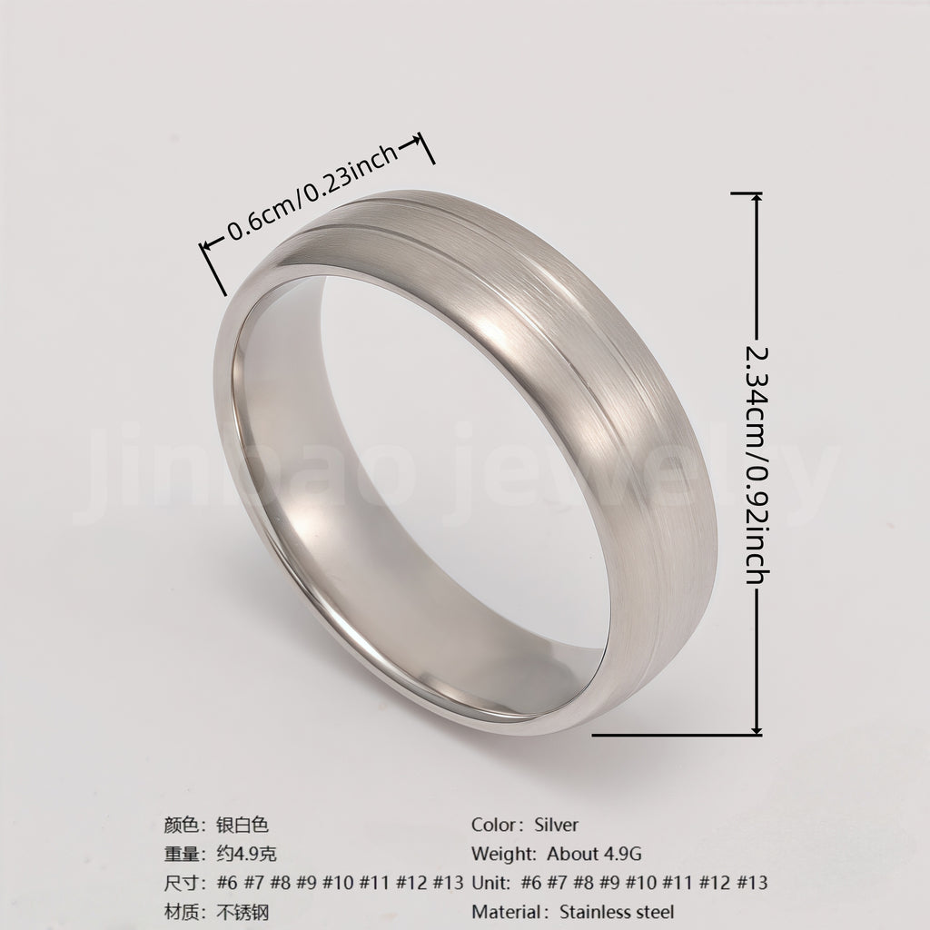 Classic Plain - band Stainless Steel Unisex Ring