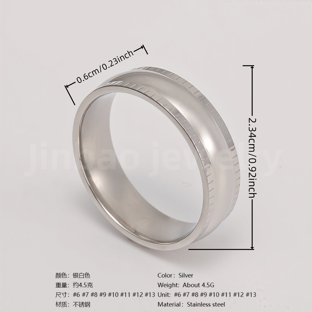 Classic Plain - band Stainless Steel Unisex Ring