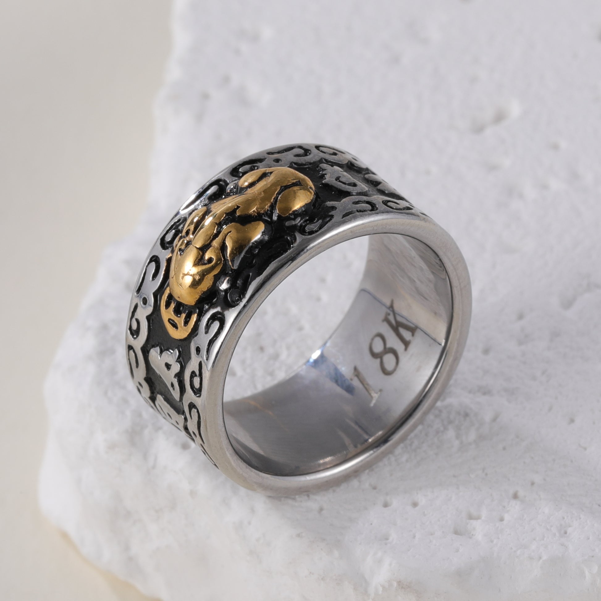 Feng Shui Pixiu Good Luck And Wealth Unisex Stainless Steel Ring丨CQSDZ-1
