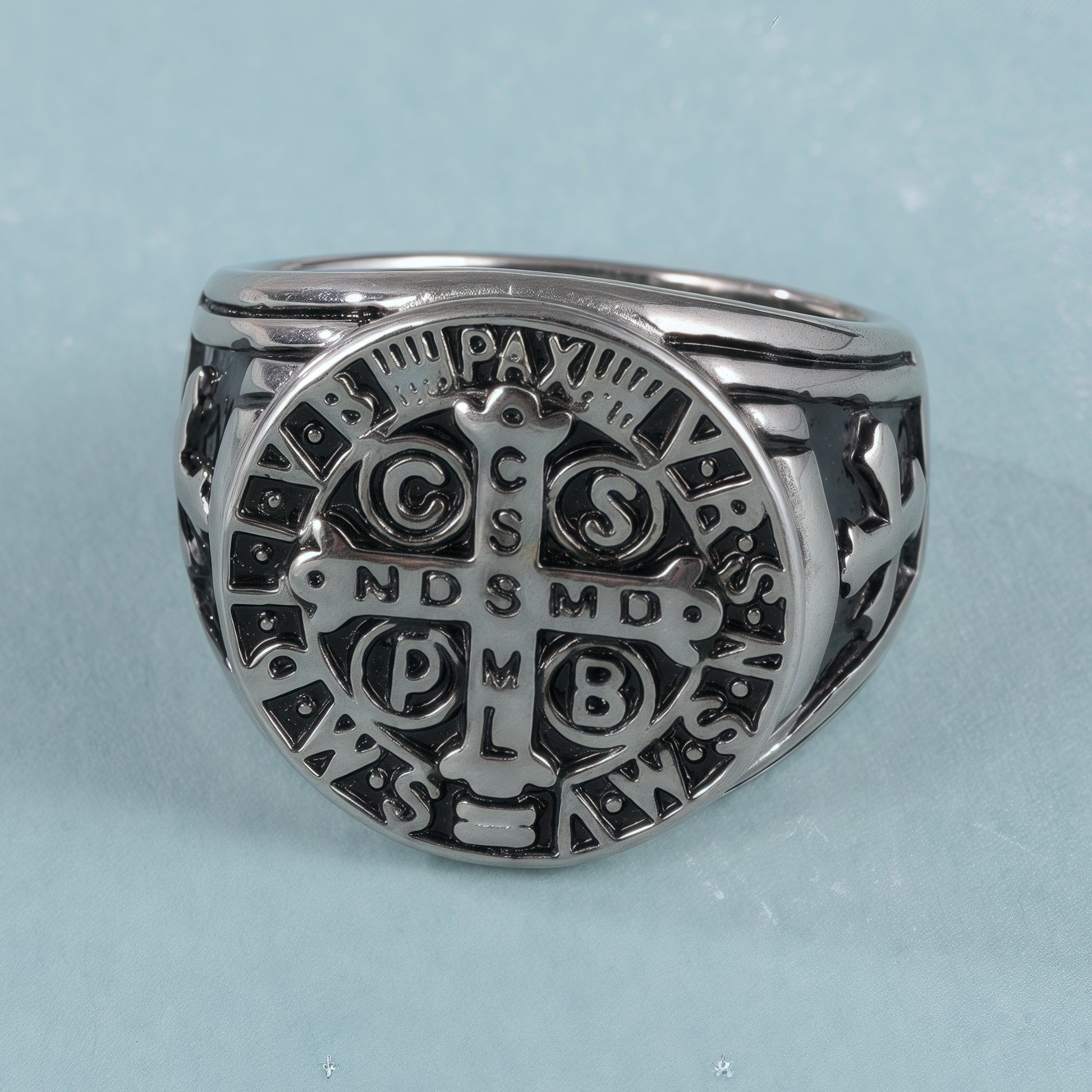 Vintage Religious Style Saint Paul Cross Stainless Steel Man Ring丨DZ879