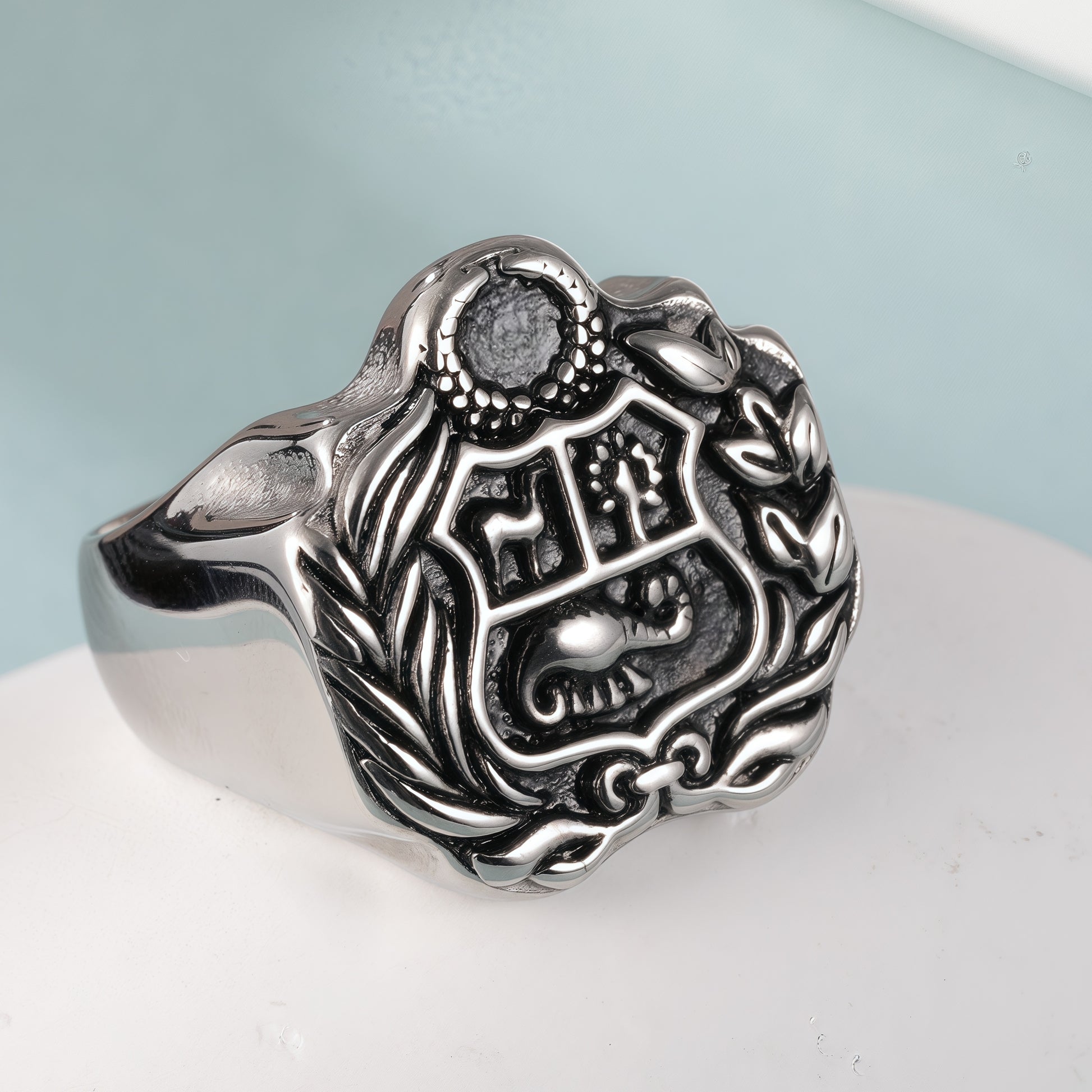 Vintage Family Crest Stainless Steel Men's Ring丨G002926