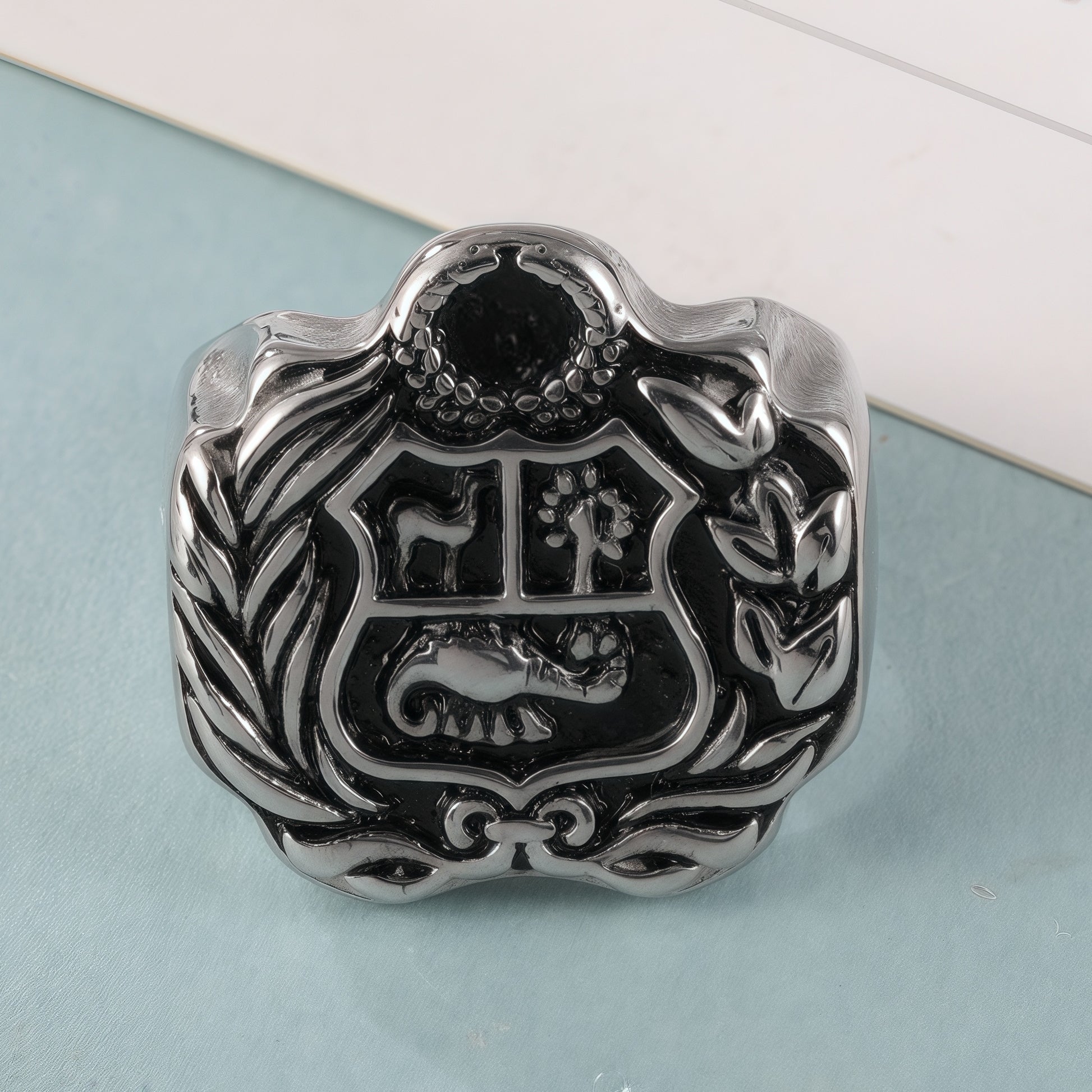 Vintage Family Crest Stainless Steel Men's Ring丨G002926