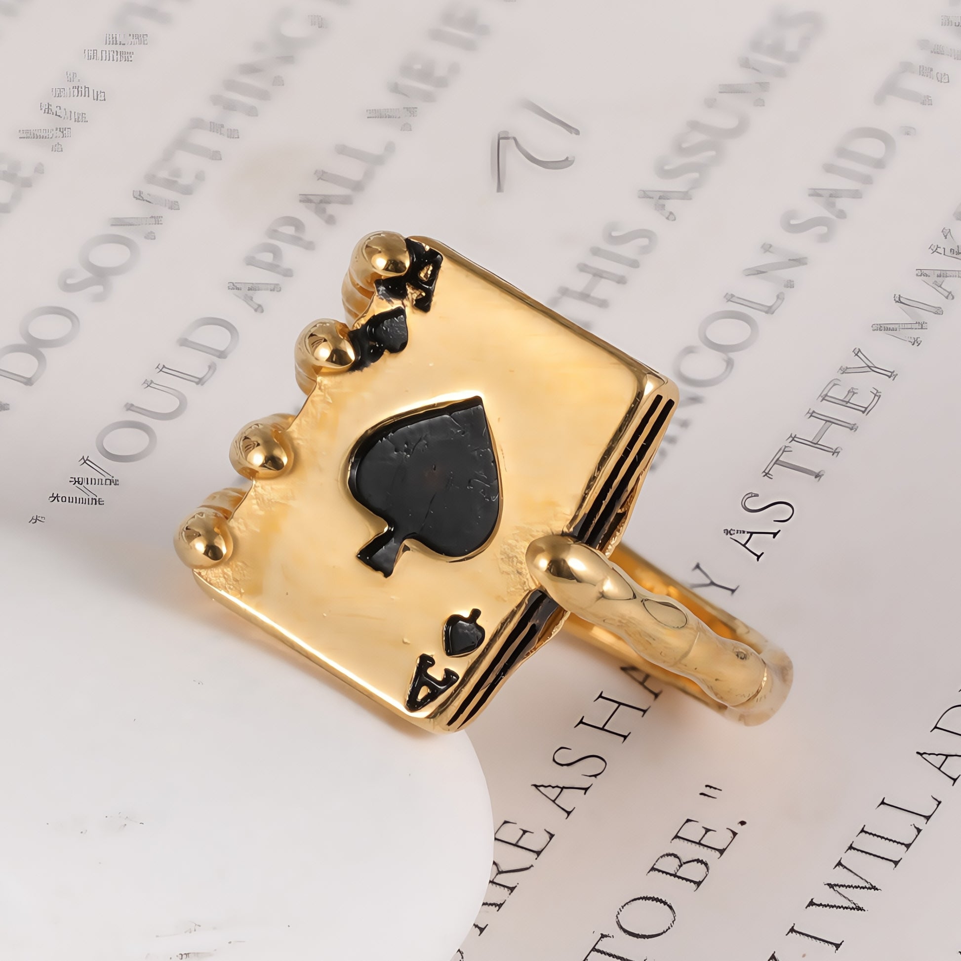 Fashionable Unique Skull Holding Playing Cards Stainless Steel Men's Ring丨G003770