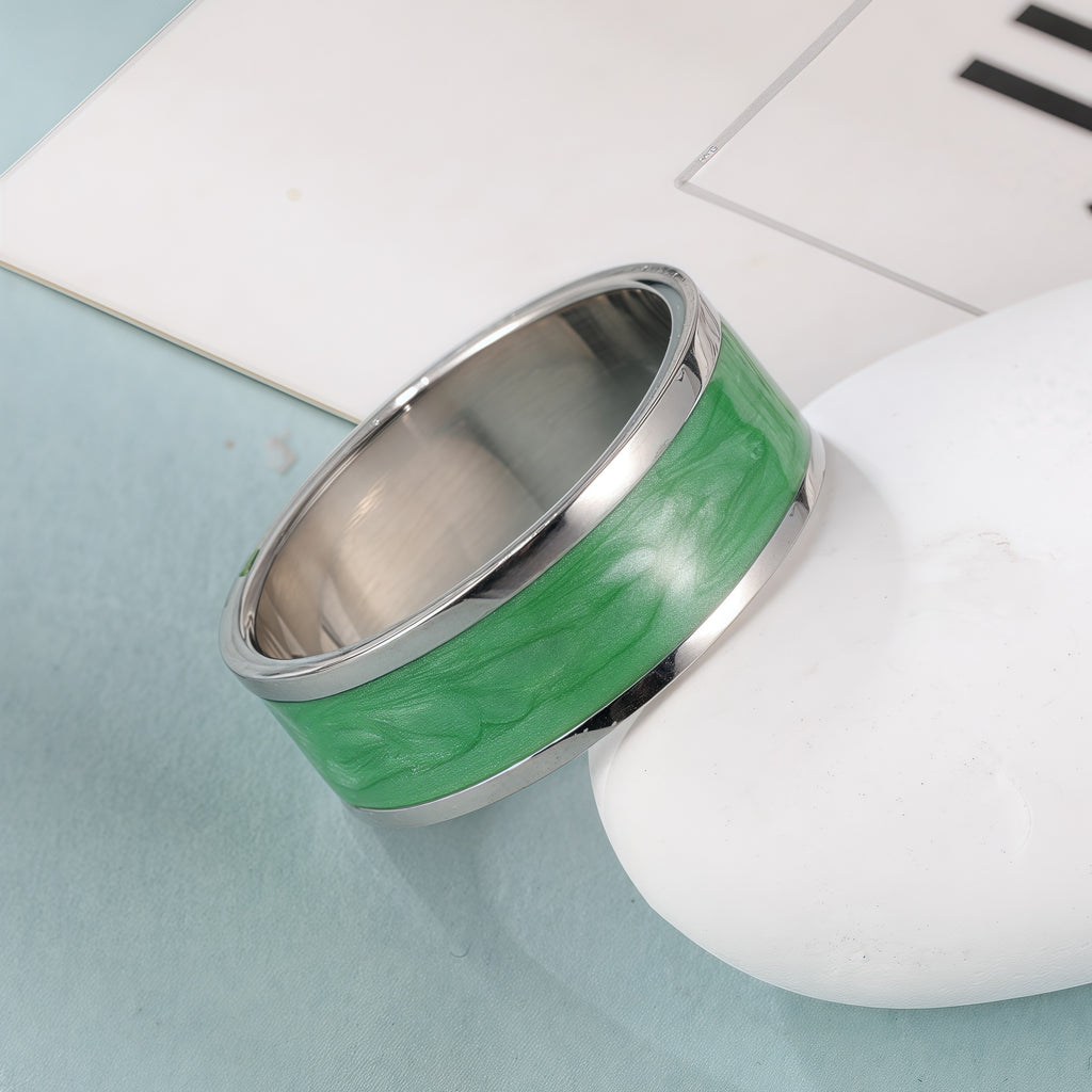 Simple Design Drip Resin Stainless Steel Ring Unisex Ring丨C7482