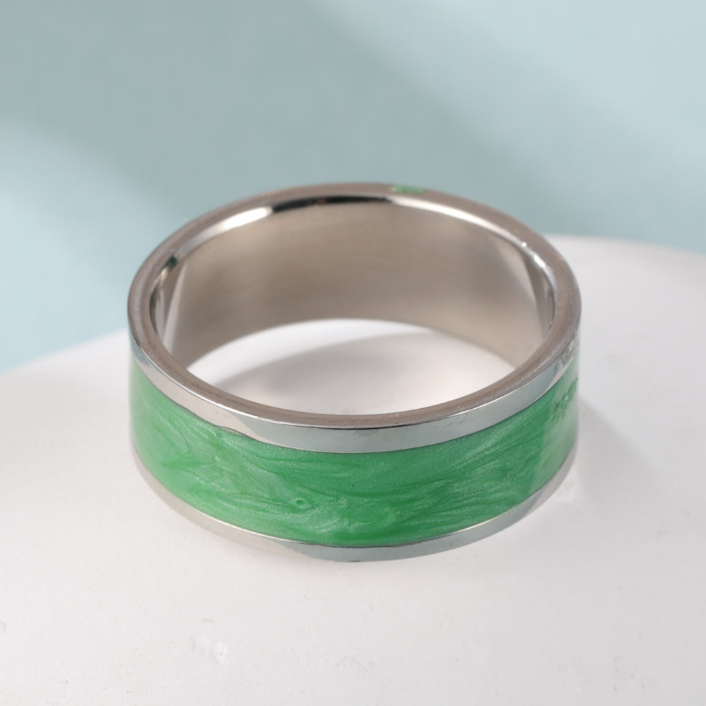 Simple Design Drip Resin Stainless Steel Ring Unisex Ring丨C7482