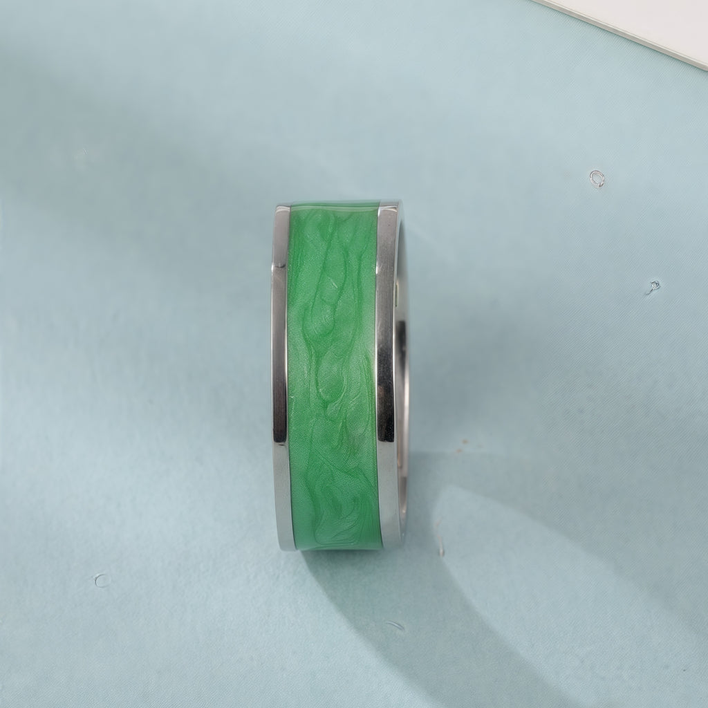 Simple Design Drip Resin Stainless Steel Ring Unisex Ring丨C7482