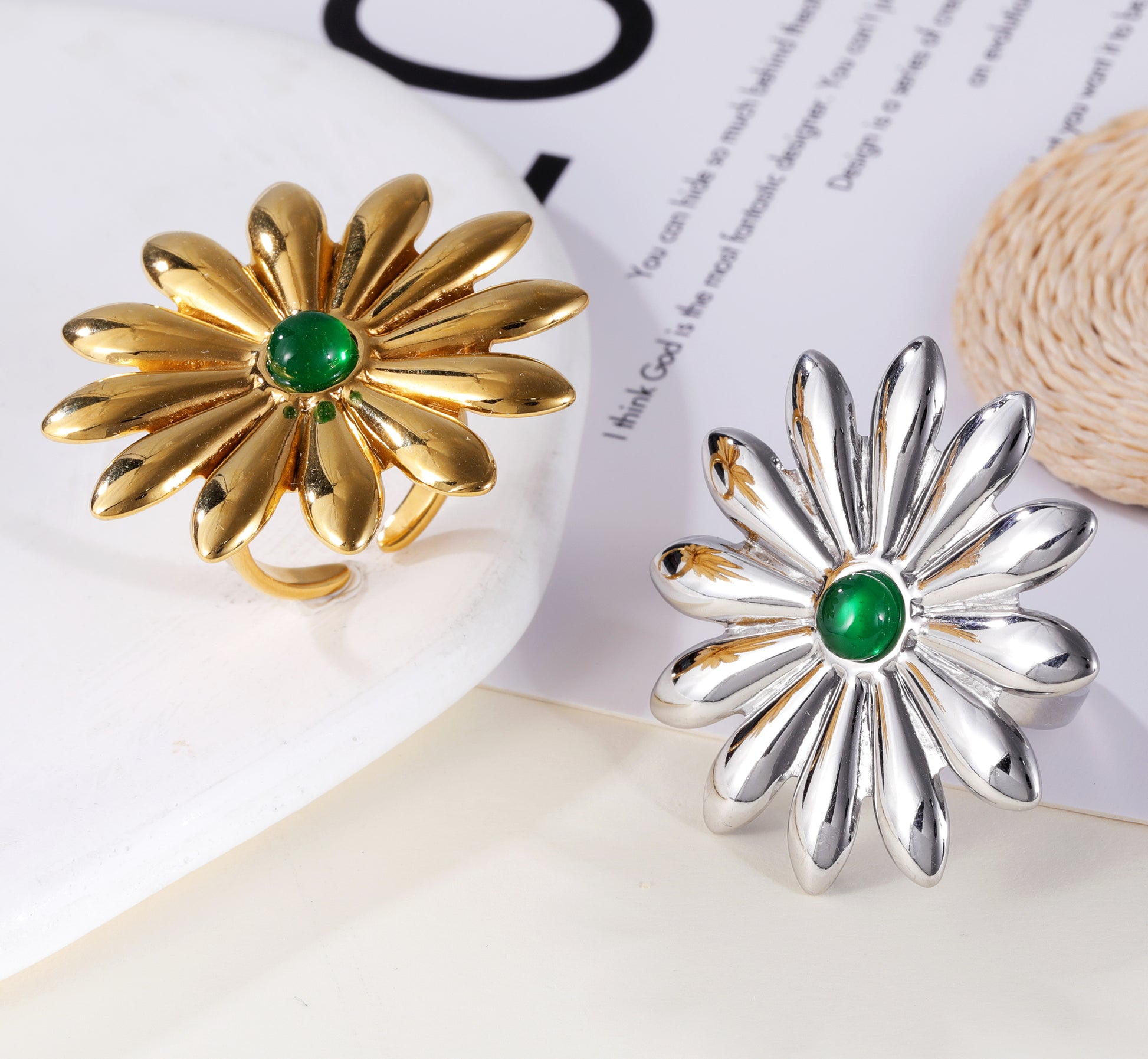 Green Petal Ring - Creative Jewelry for Women | G005546