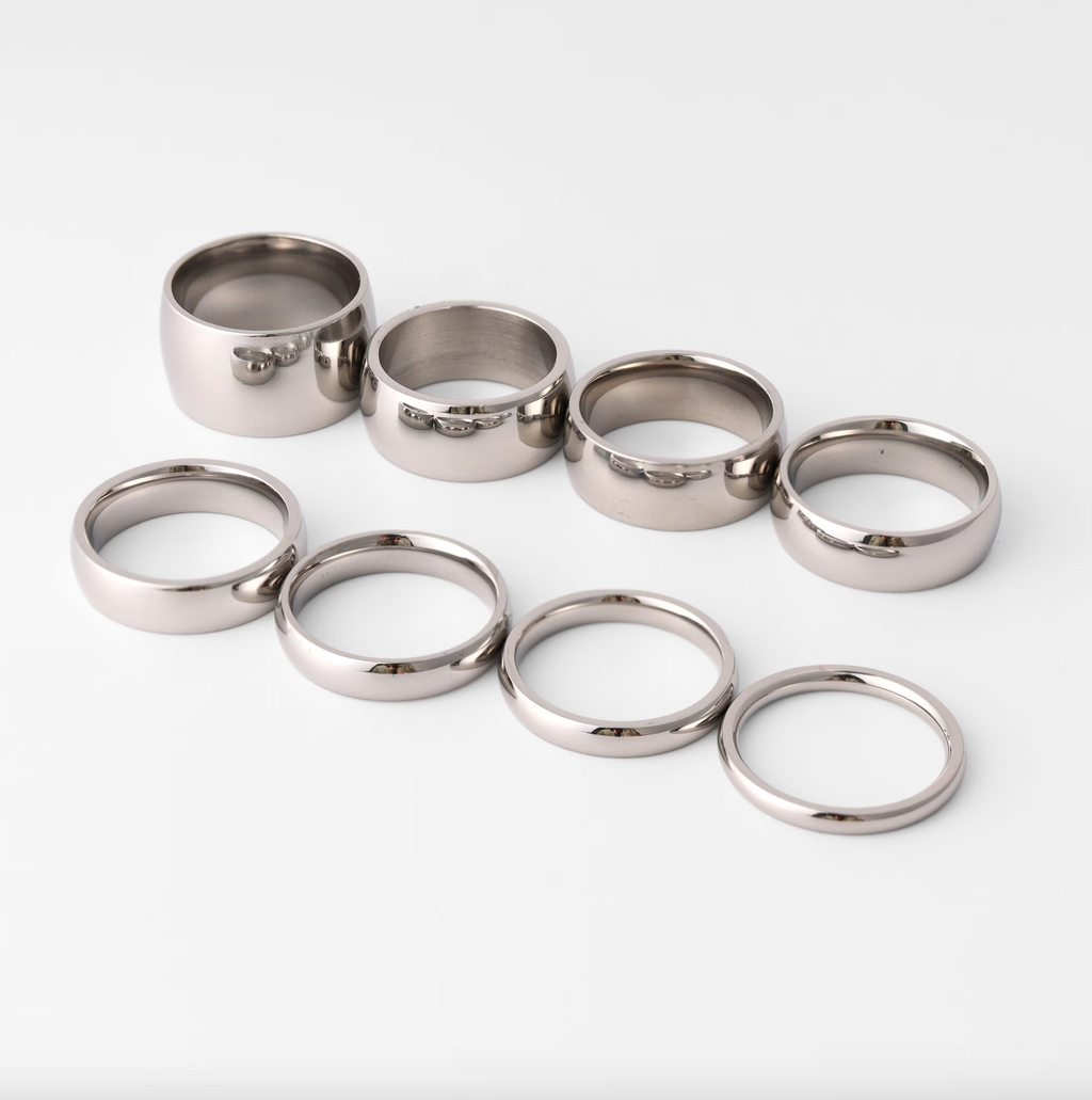 Highly Polished Rounded Stainless Steel Blank Ring 2mm - 6mm