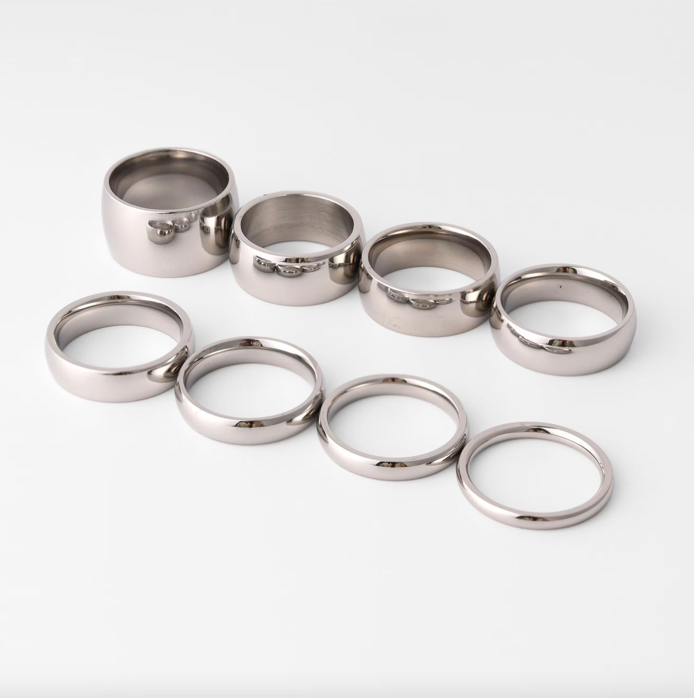 Highly Polished Rounded Stainless Steel Blank Ring 2mm - 6mm