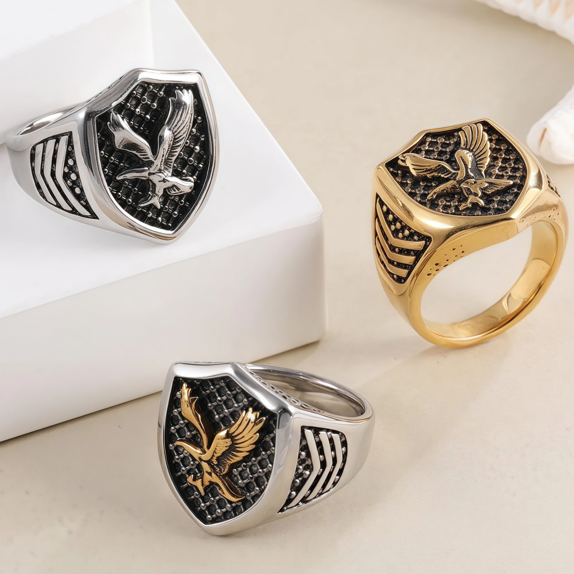 Vintage Eagle Design Stainless Steel Ring Men's Fashion Accessory | DZ1661