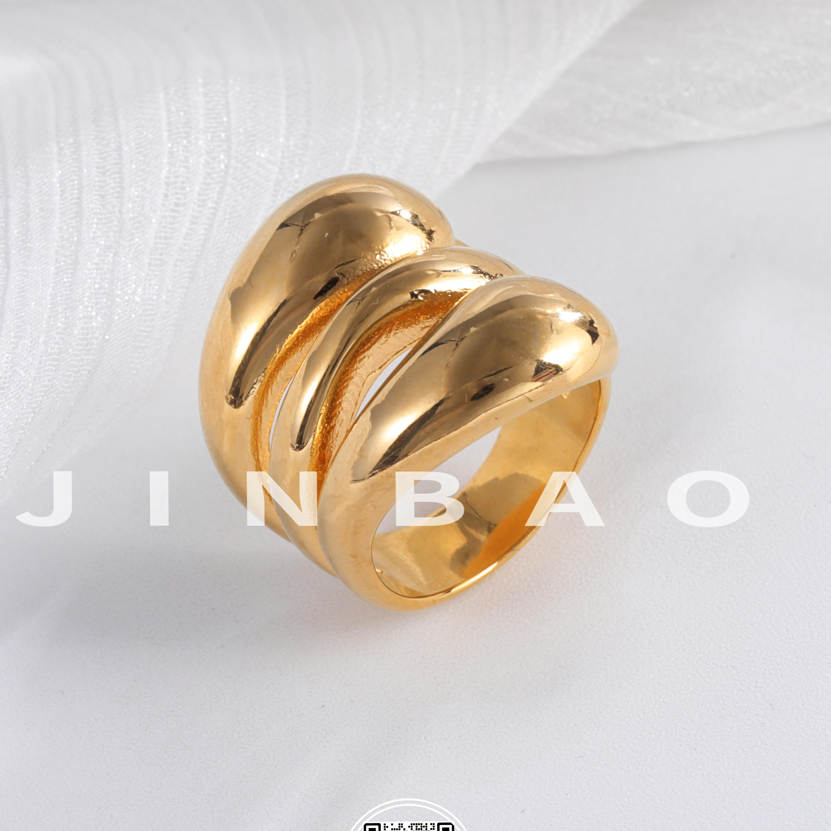 24k gold plated stainless steel ring for women simple style female ring