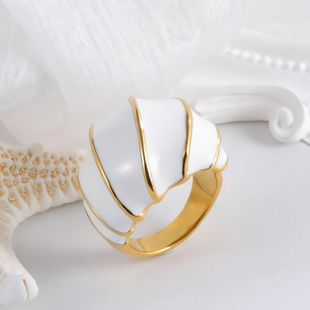 24k gold plated epoxy resin stainless steel female ring