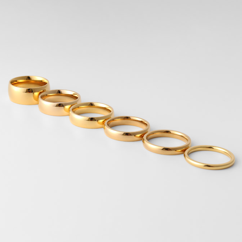 24K Gold PVD Stainless Steel Simple Ring