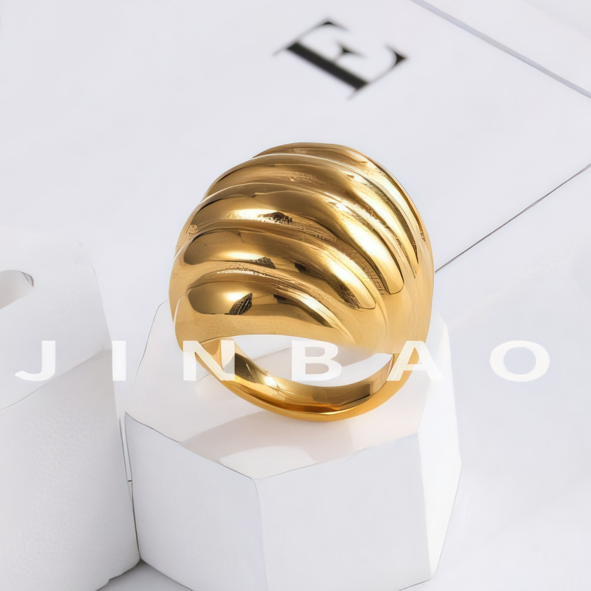 Streamlined Stainless Steel Ring Modern Simple Style Women Ring | ML040