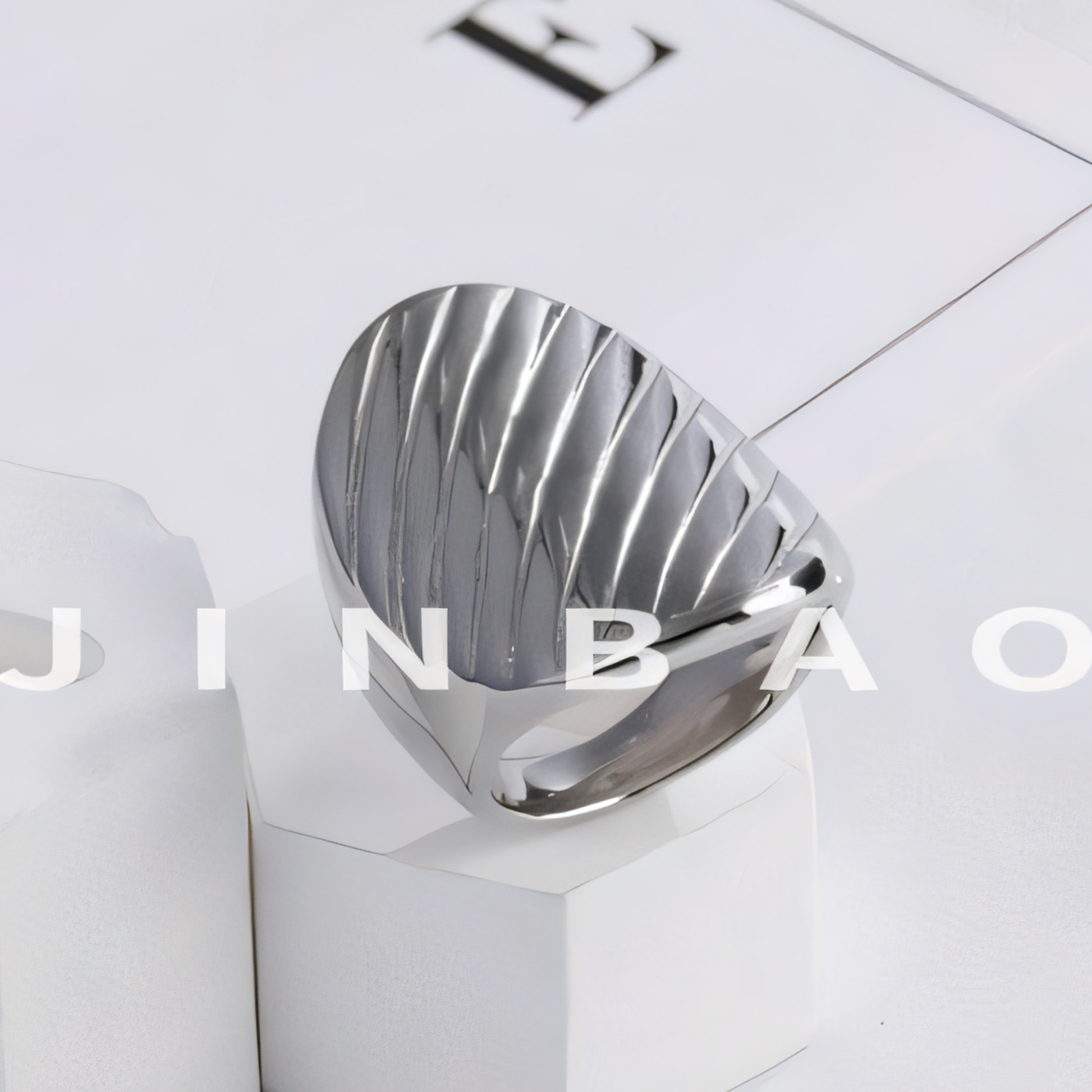 Stainless Steel Striped Ring Minimalist Stylish Design Women Ring | G002899