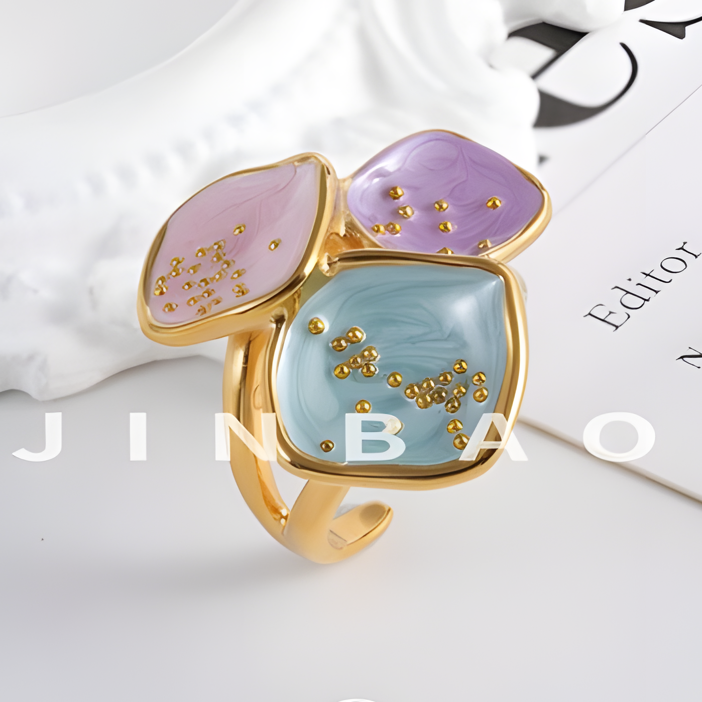 Colorful Square Stainless Steel Ring Minimalist Modern Style Women Ring | G004409