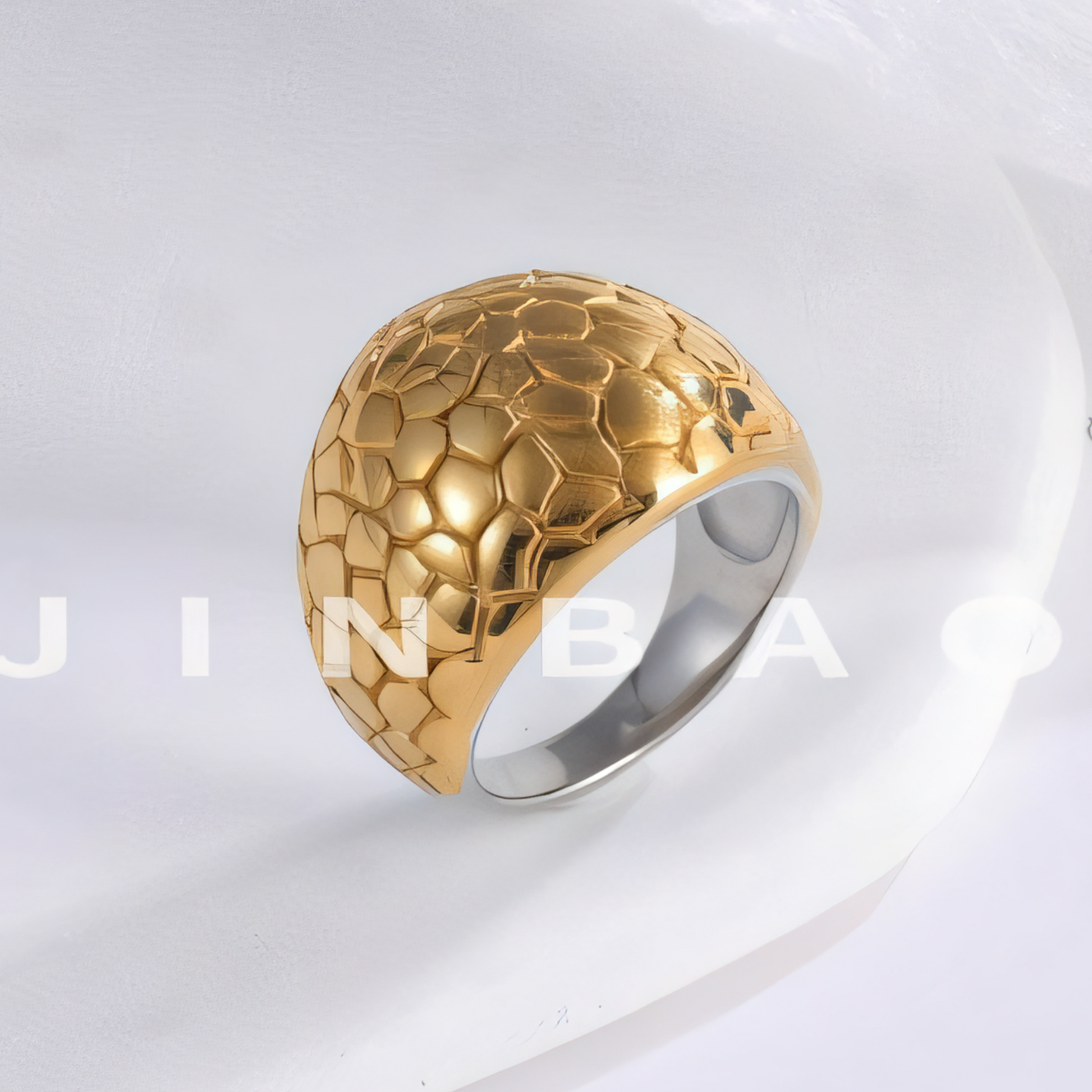 Exquisite Honeycomb Pattern Stainless Steel Ring Modern Simple Style Women Ring | ML054
