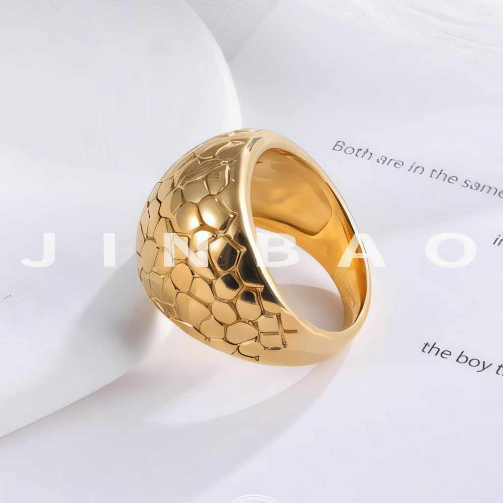 Exquisite Honeycomb Pattern Stainless Steel Ring Modern Simple Style Women Ring | ML054