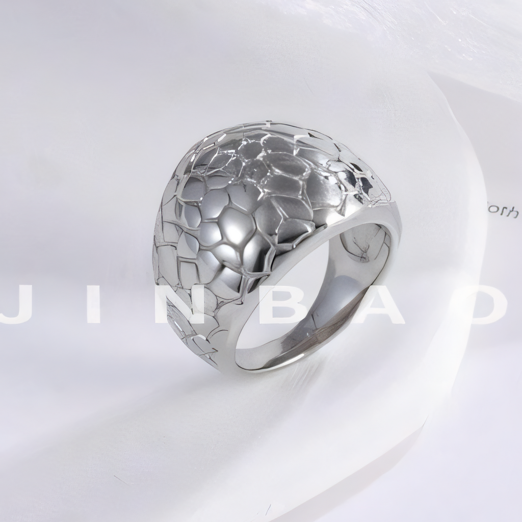 Exquisite Honeycomb Pattern Stainless Steel Ring Modern Simple Style Women Ring | ML054