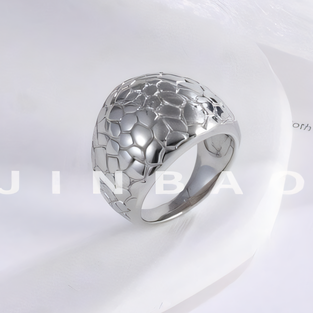 Exquisite Honeycomb Pattern Stainless Steel Ring Modern Simple Style Women Ring | ML054