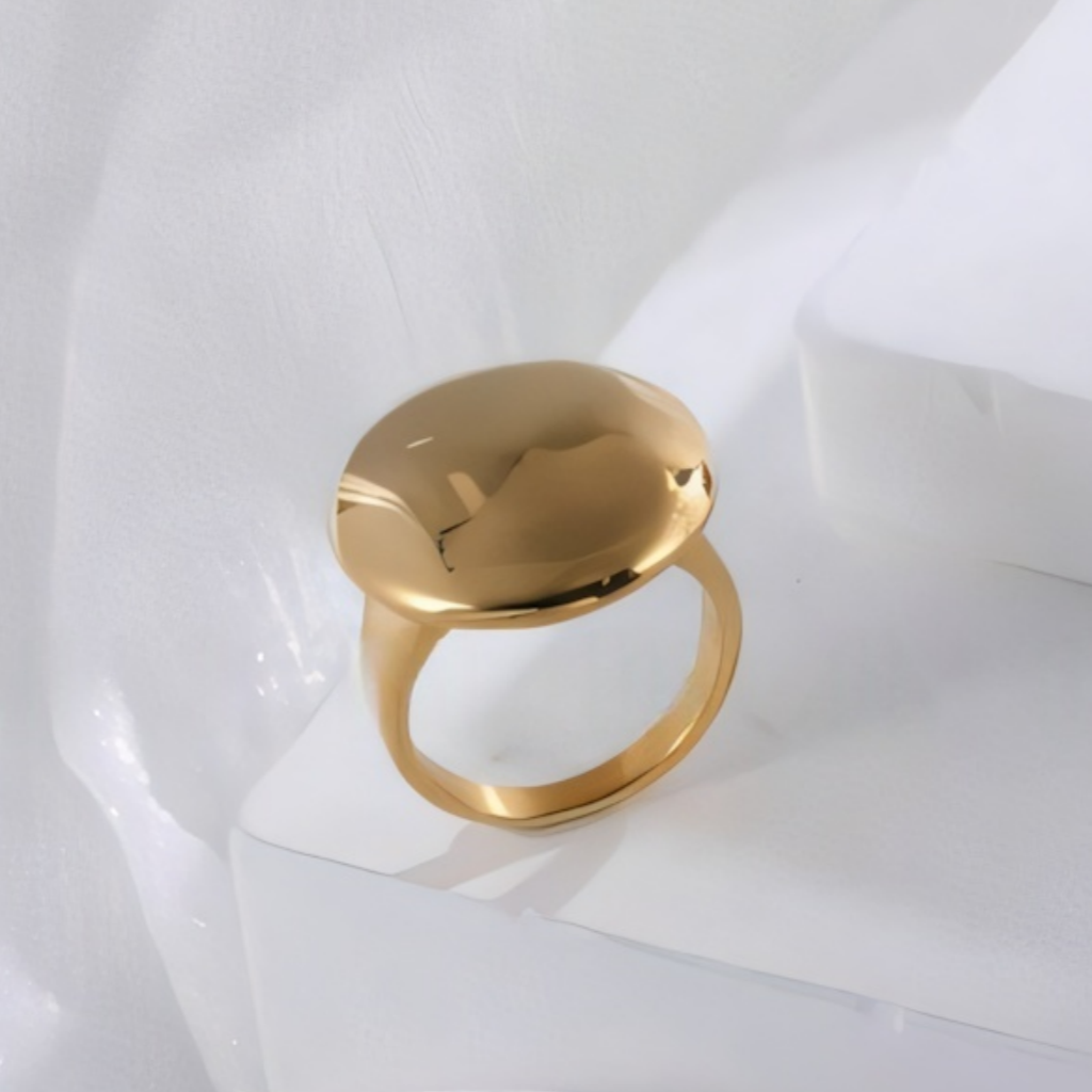 24k gold plated epoxy resin stainless steel female ring