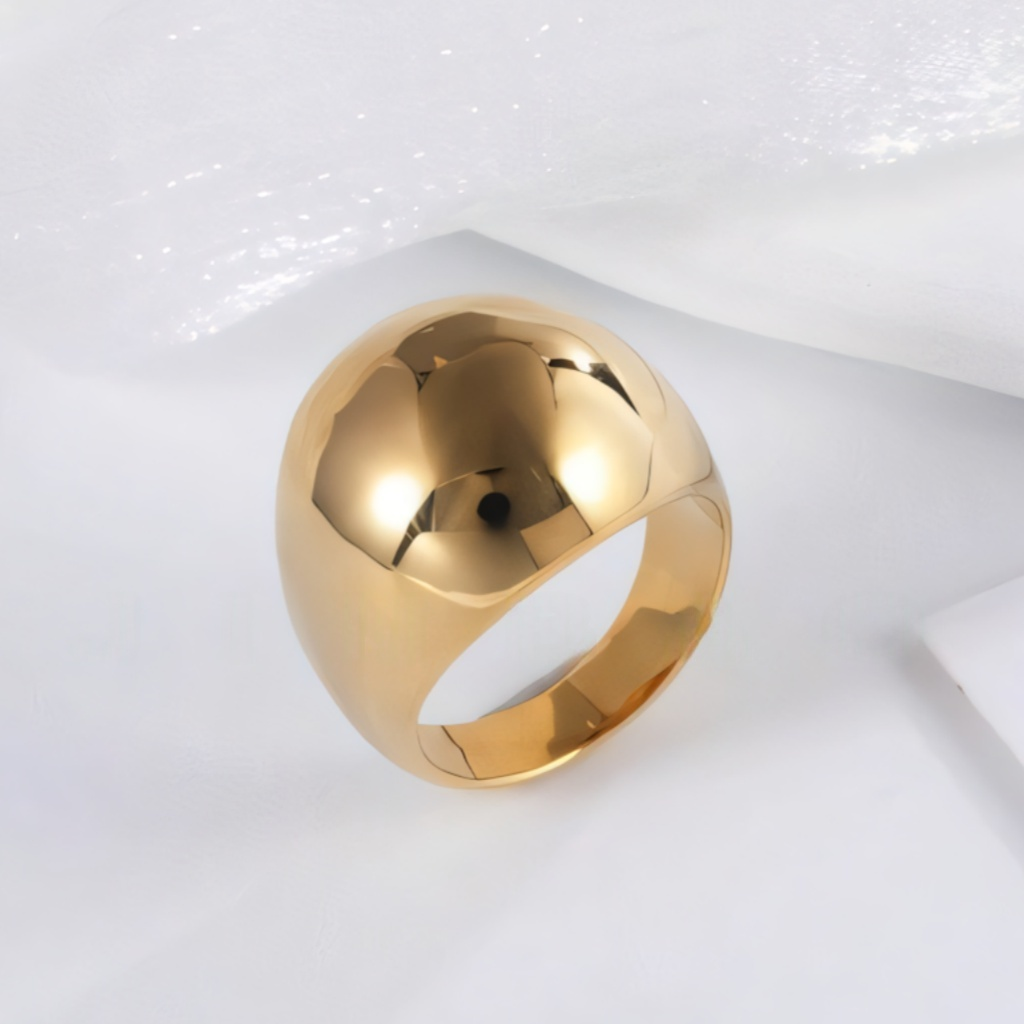 24k gold plated epoxy resin stainless steel female ring