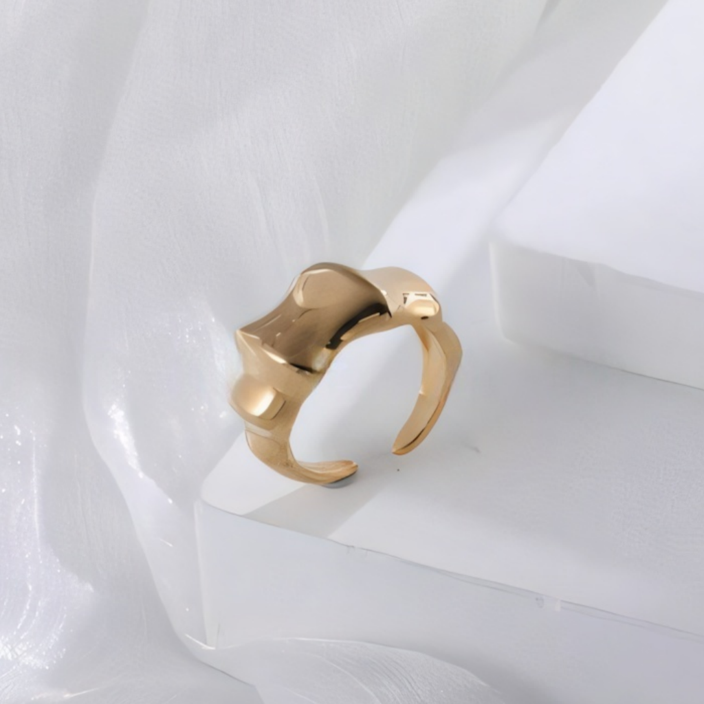 24k gold plated epoxy resin stainless steel female ring